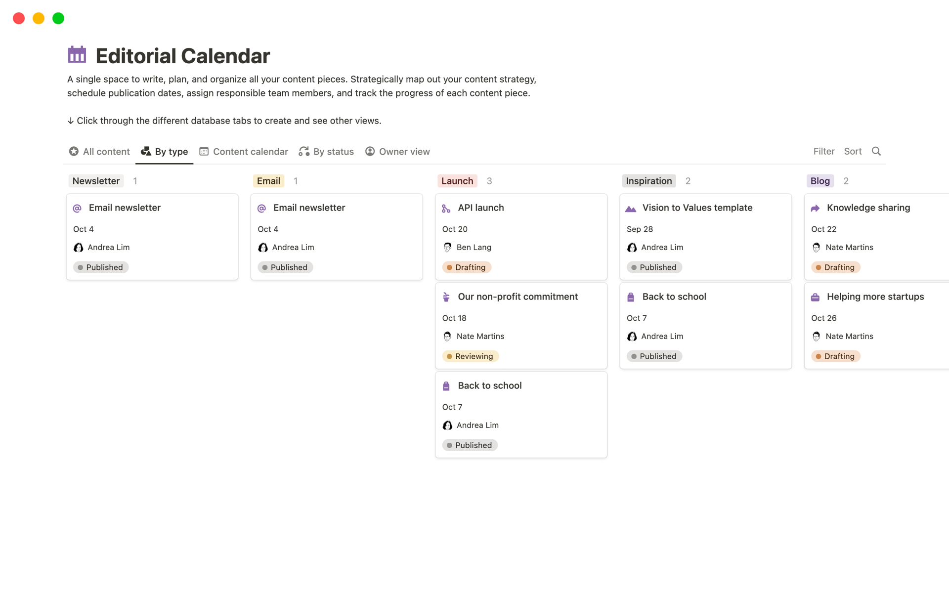 Optimiza el proceso de creación de contenido con nuestra versátil plantilla de calendario editorial.