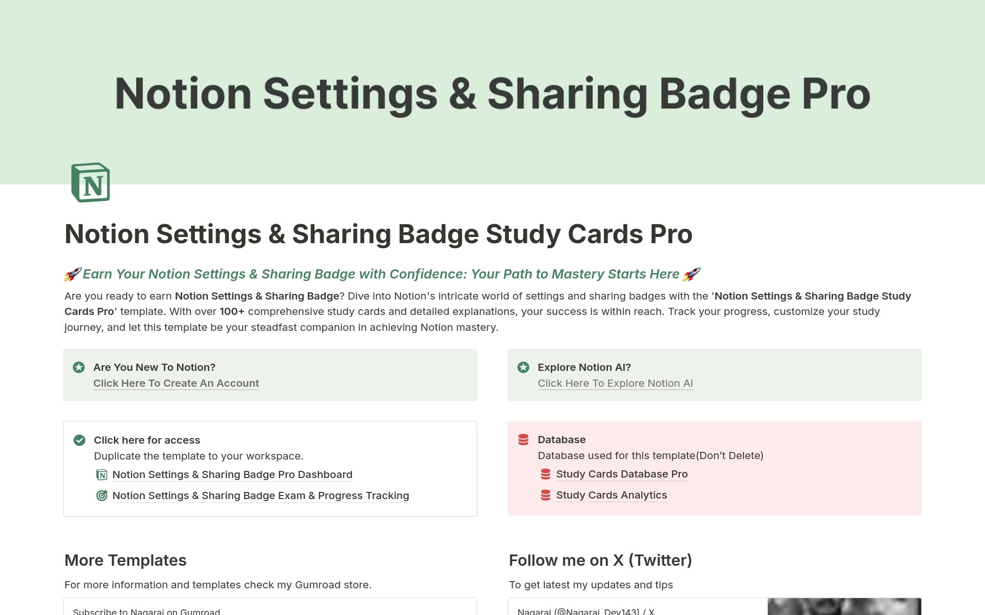 Eine Vorlagenvorschau für Settings & Sharing Badge Flash Cards Deck PRO