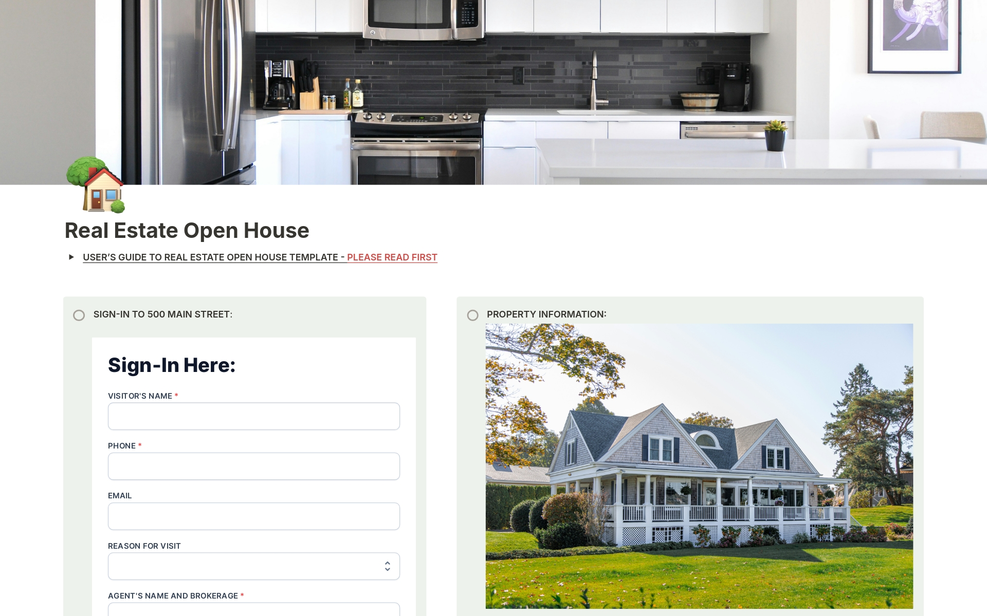 Our Real Estate Open House Sign-In Template for Notion is designed to streamline your open house events, making it easier than ever to capture and manage visitor information ELECTRONICALLY.