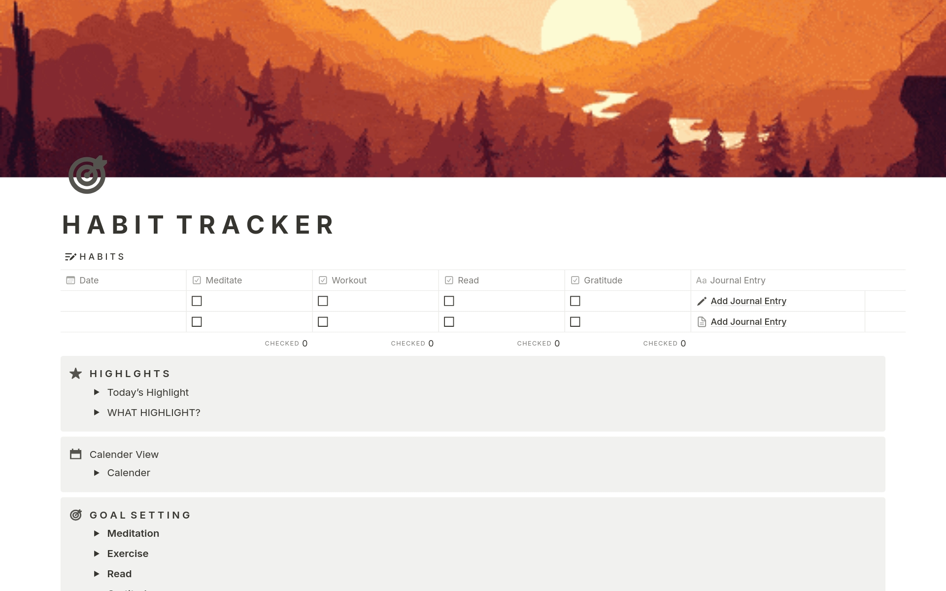 The Habit Tracker Template in the Notion Habit Tracker is your go-to tool for kickstarting your journey to better habits