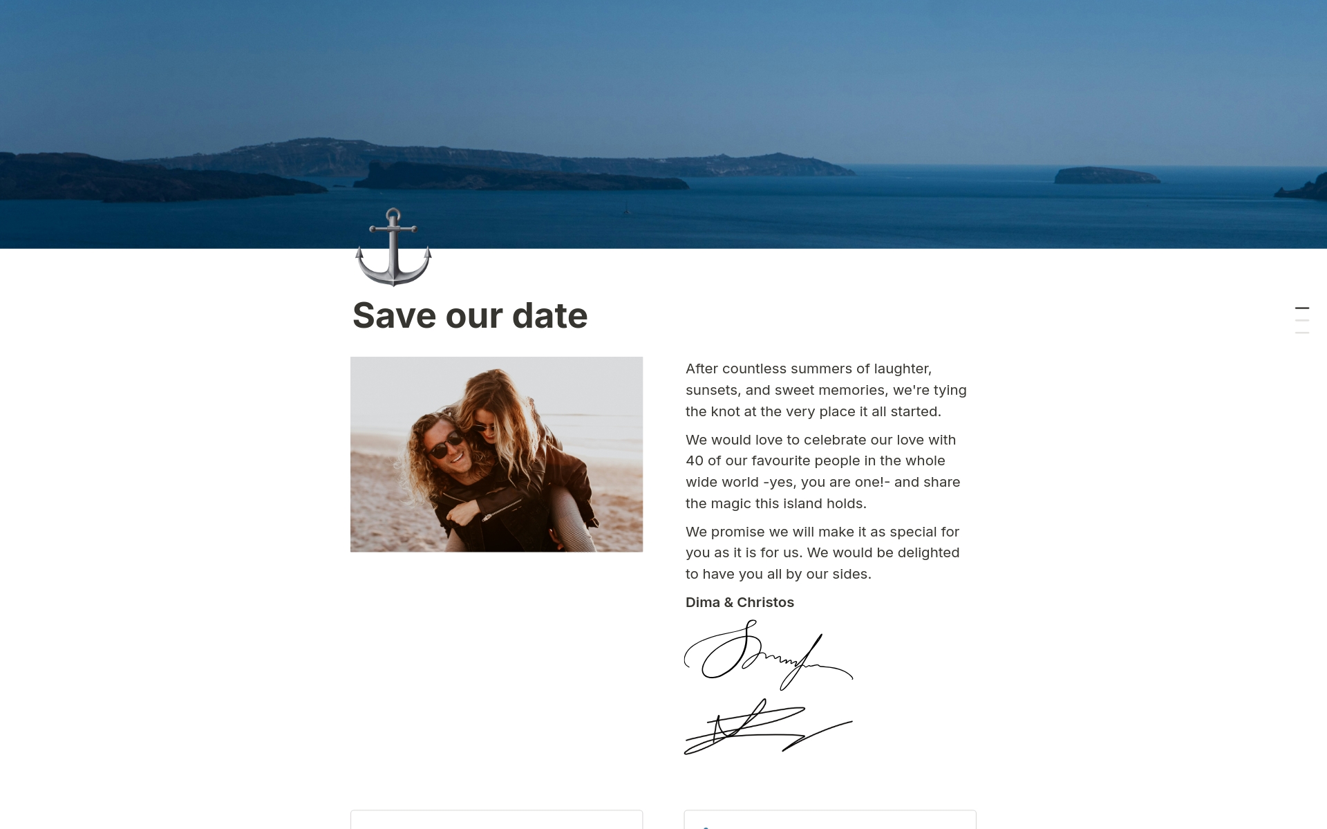 A sleek wedding invite template with everything you might need
