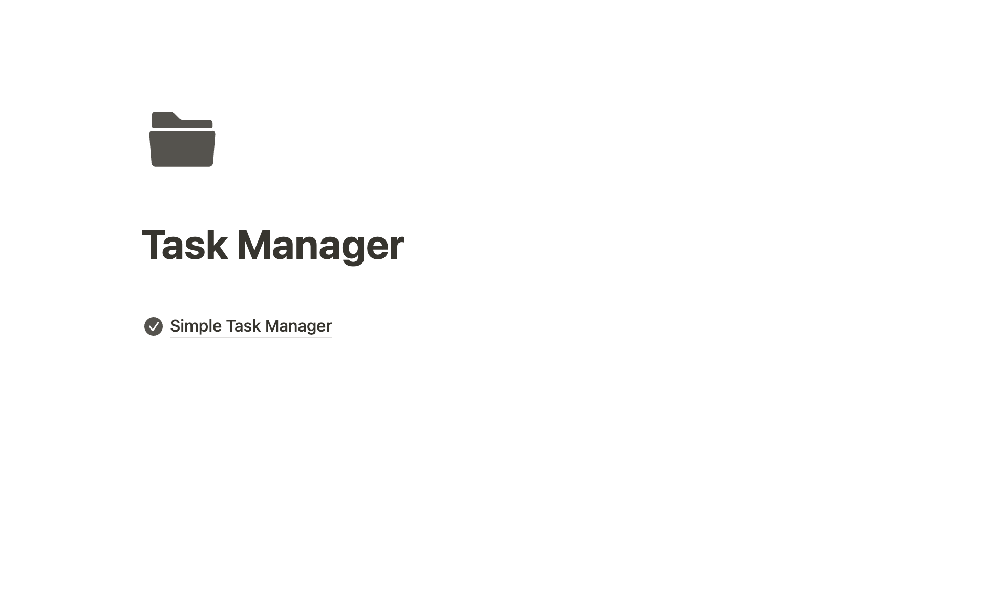 Uma prévia do modelo para Simple Task Manager