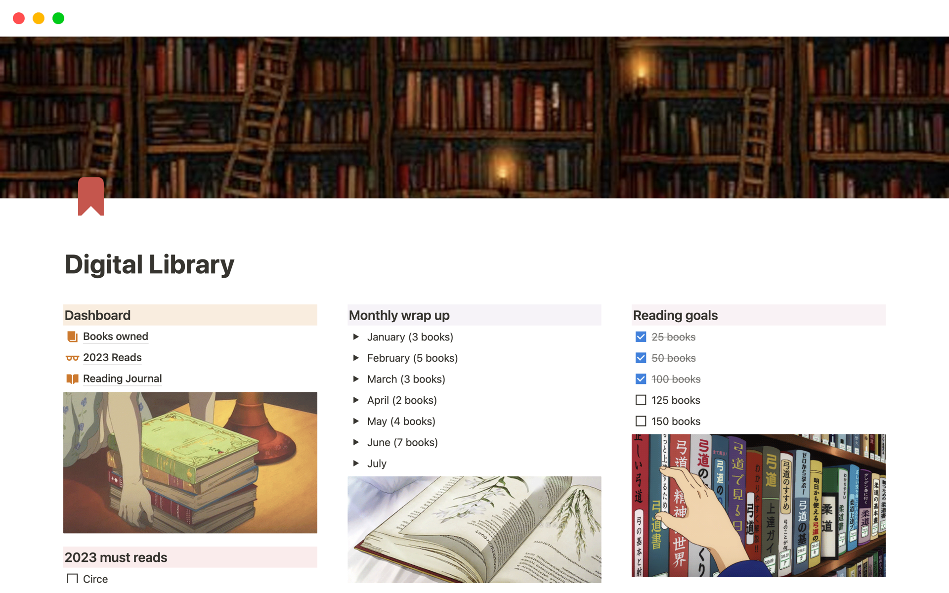 Eine Vorlagenvorschau für Digital Library