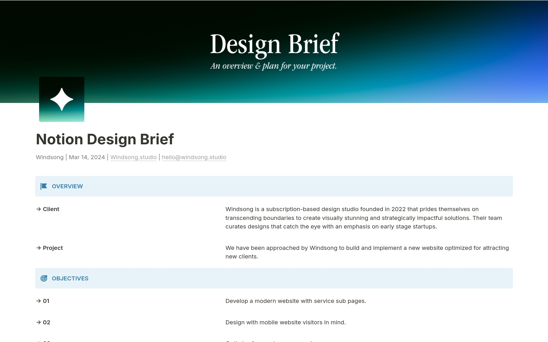 Mallin esikatselu nimelle Design Brief