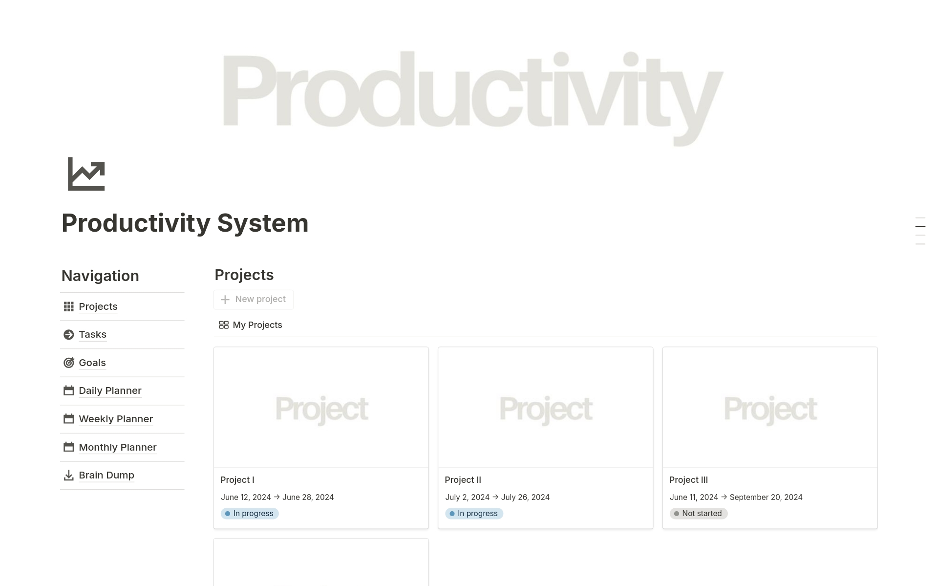 A template preview for The 5-minute Productivity System