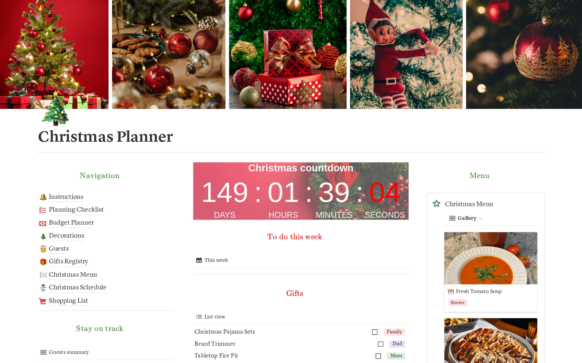 Transform Your Holiday Season with Our Ultimate Christmas Planner Notion Template! Are you tired of the holiday chaos every year? Struggling to keep track of gifts, menus, and to-do lists? 