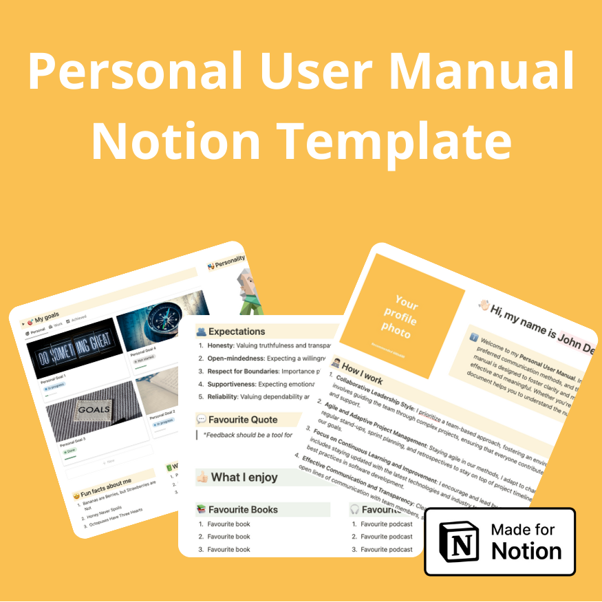 Unlock the Power of Personal Understanding with the Ultimate Personal User Manual Template on Notion