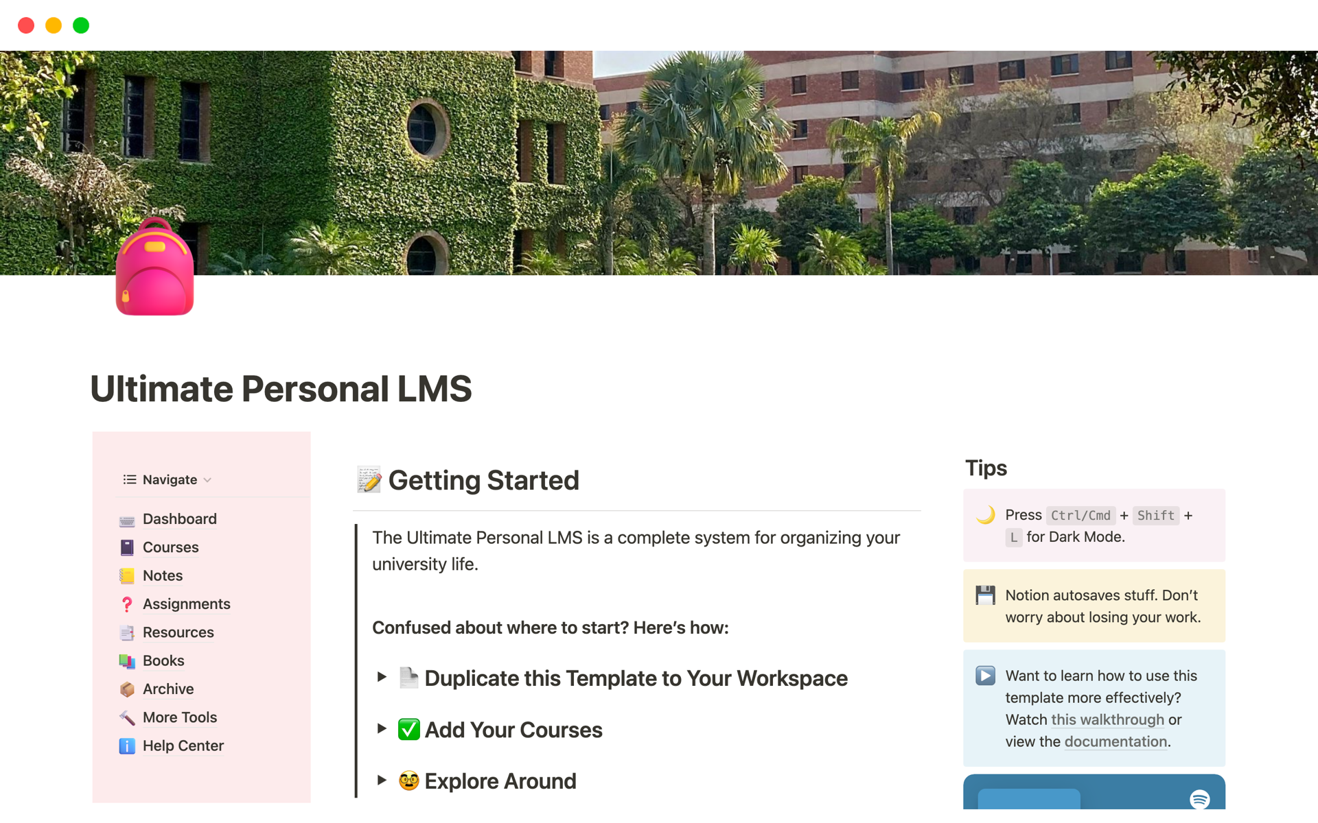 A template preview for Ultimate Personal LMS