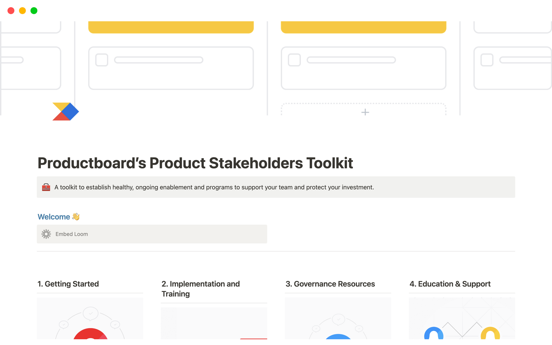 Eine Vorlagenvorschau für Product Stakeholders Toolkit