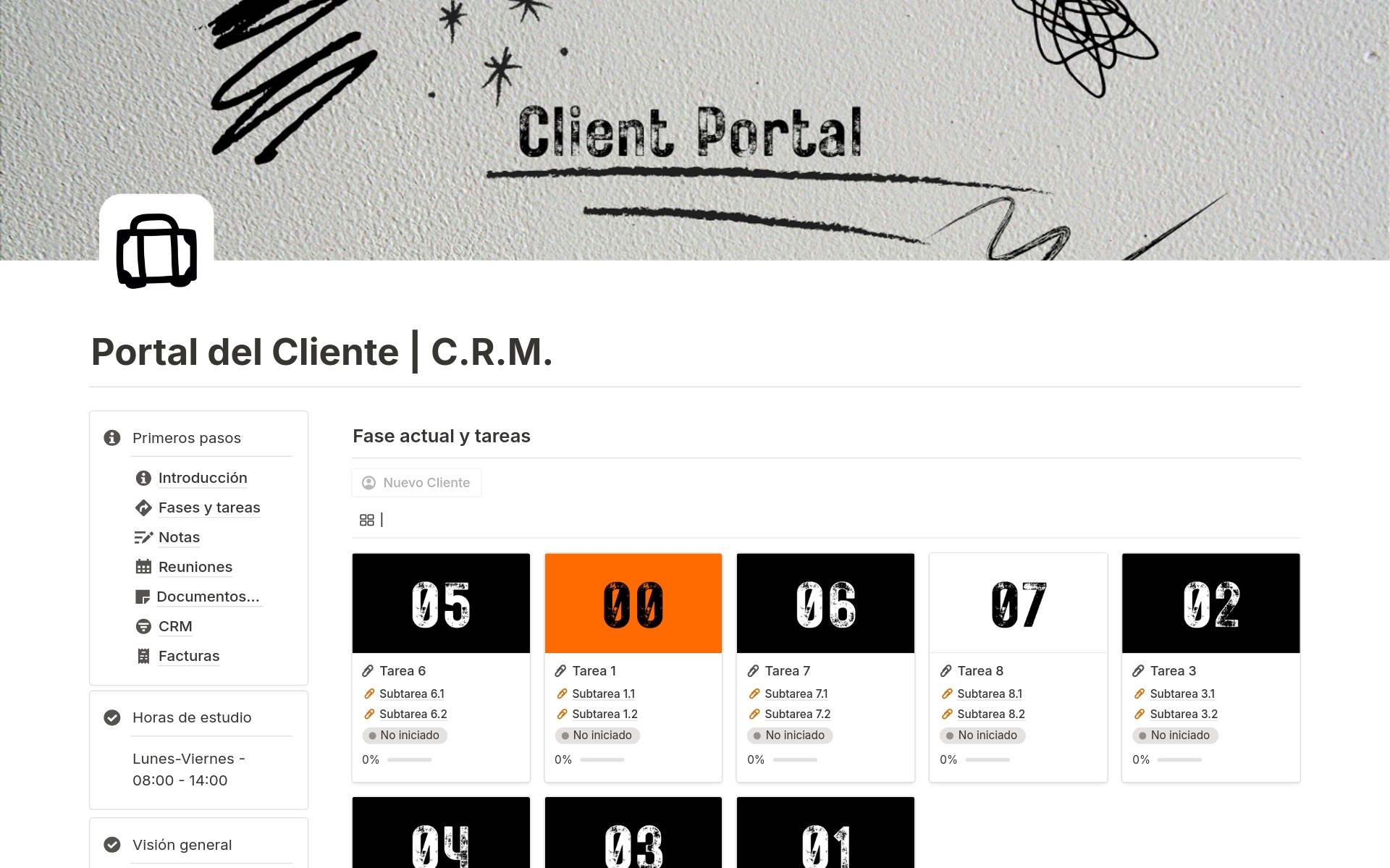 A template preview for Portal del Cliente | C.R.M. 