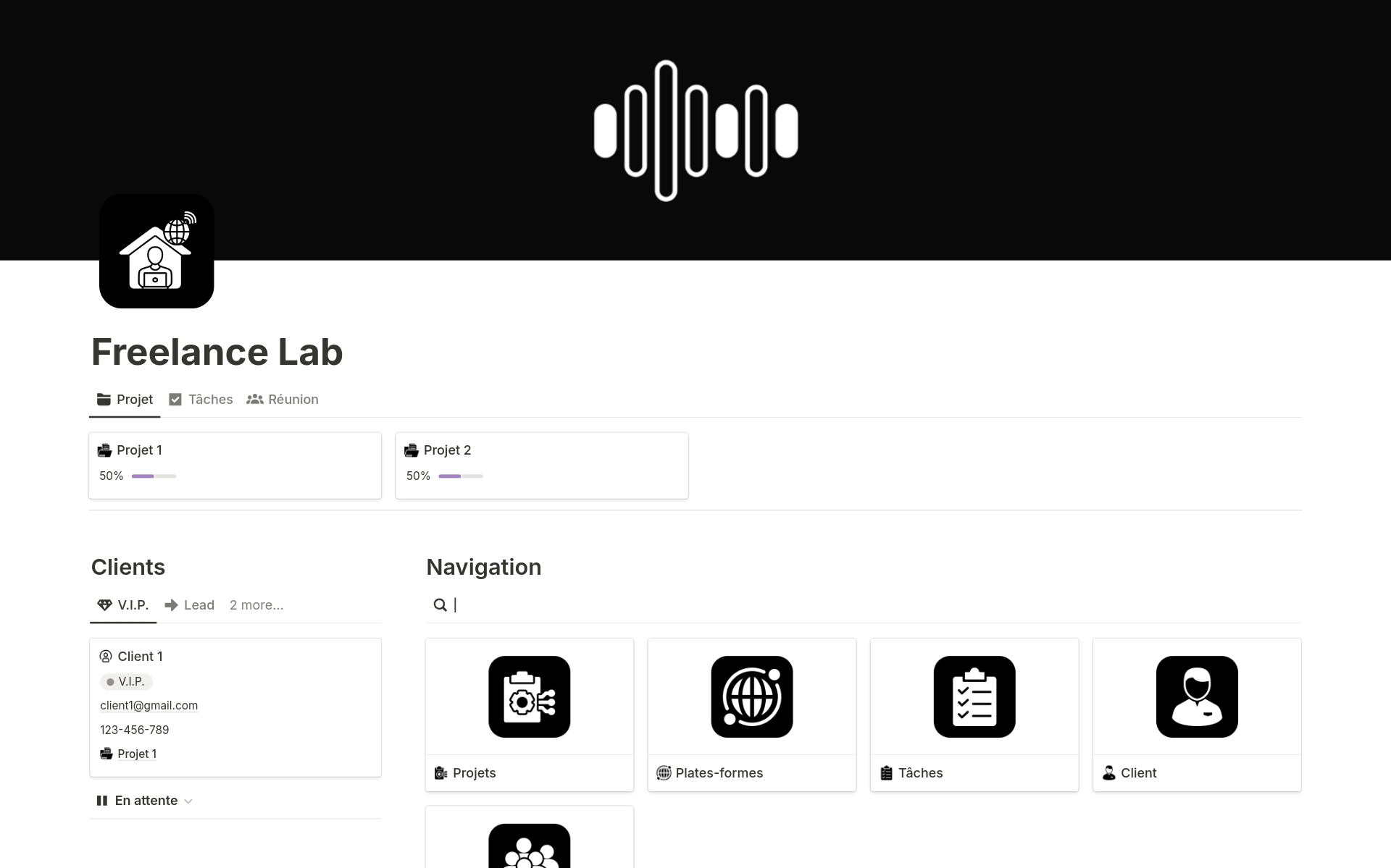 A template preview for Freelance Lab 