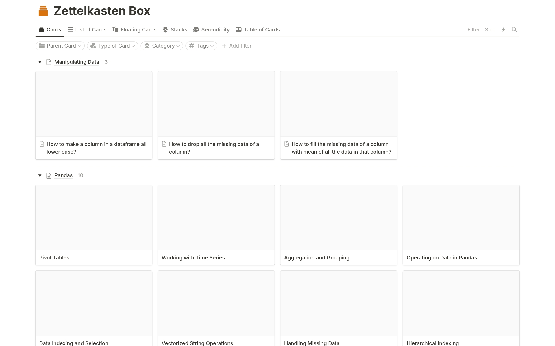 the best way to manage your knowledge in notion: Zettelkasten Box