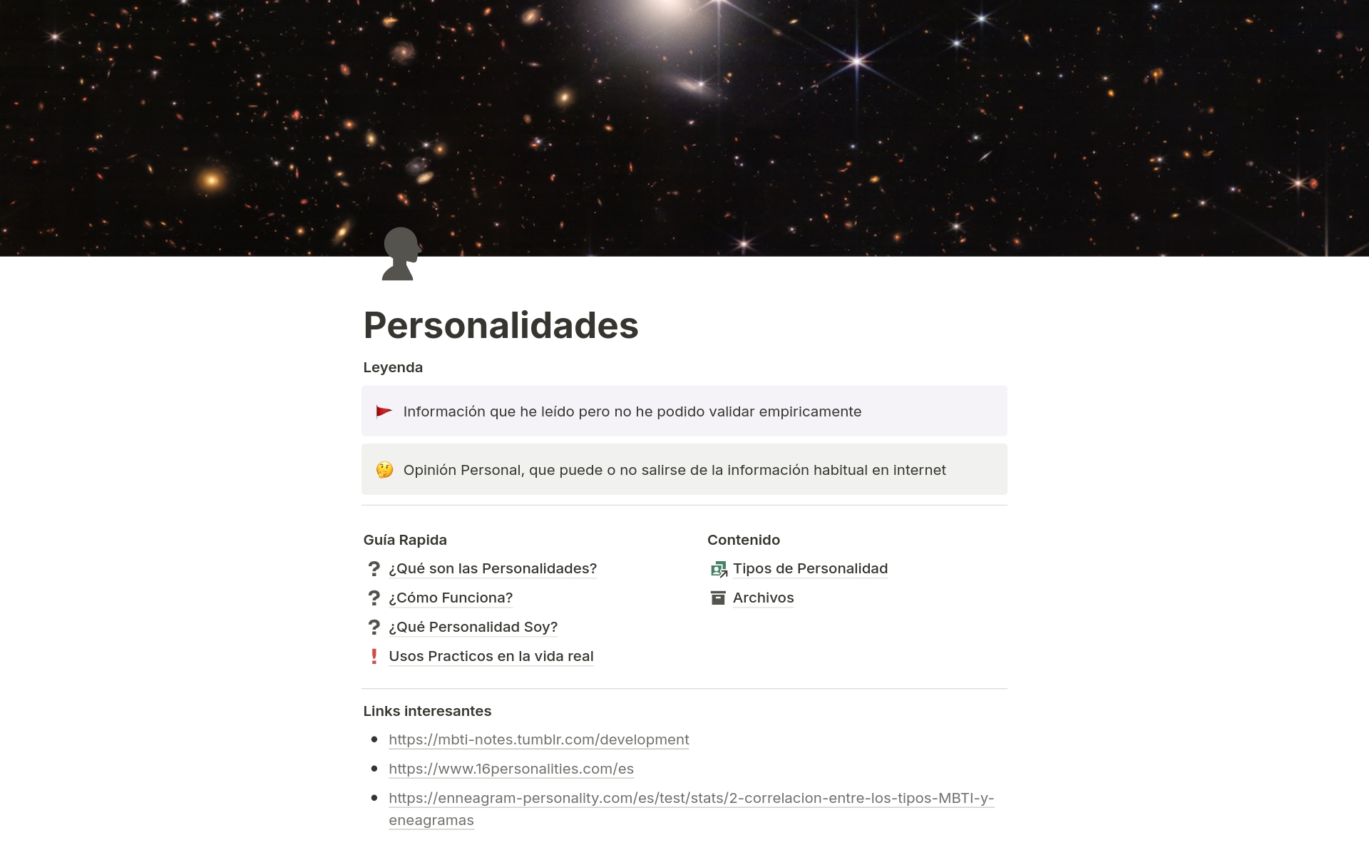 Eine Vorlagenvorschau für Personalidades | 16P | MBTI | Personality Tool