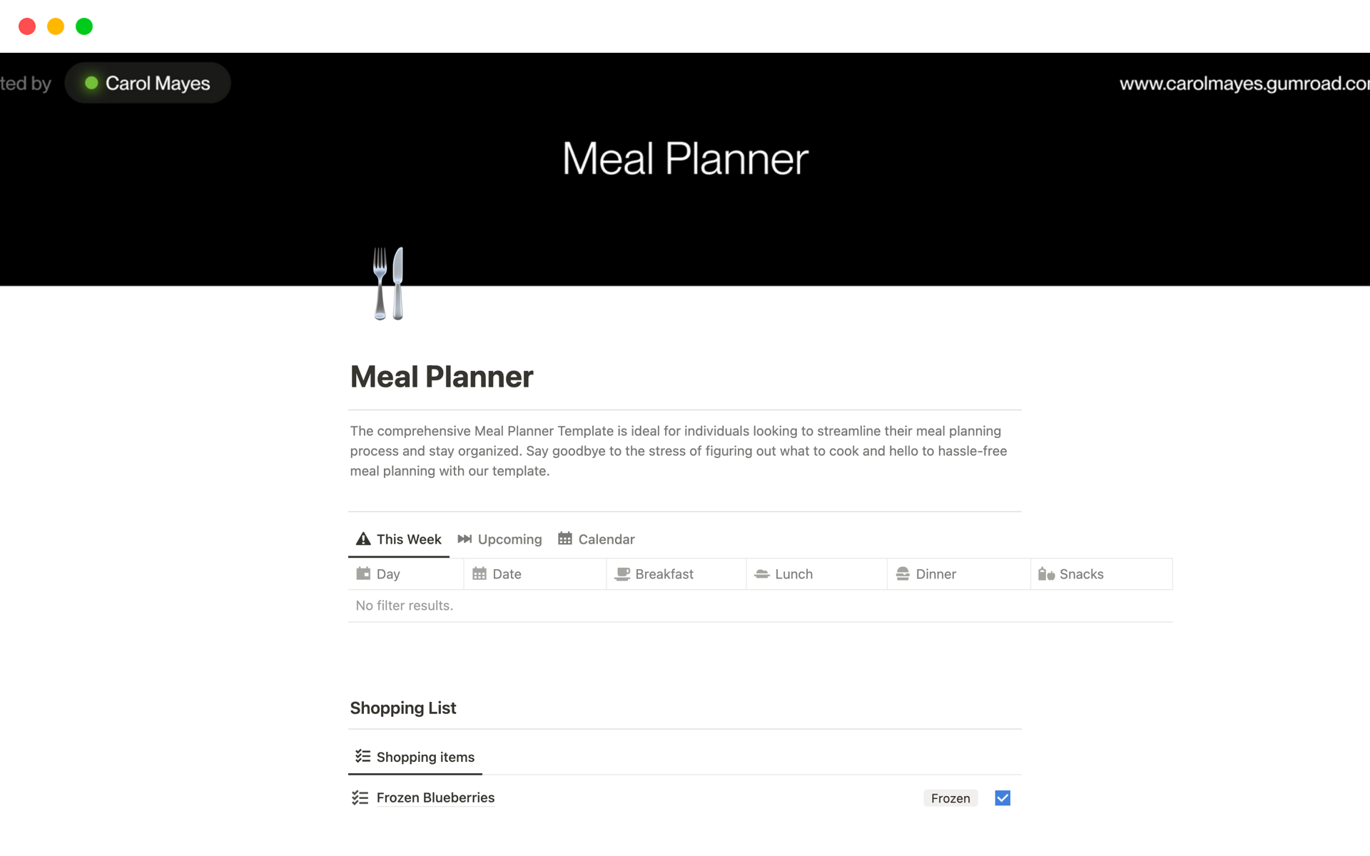 The comprehensive Meal Planner Template is ideal for individuals looking to streamline their meal planning process and stay organized.