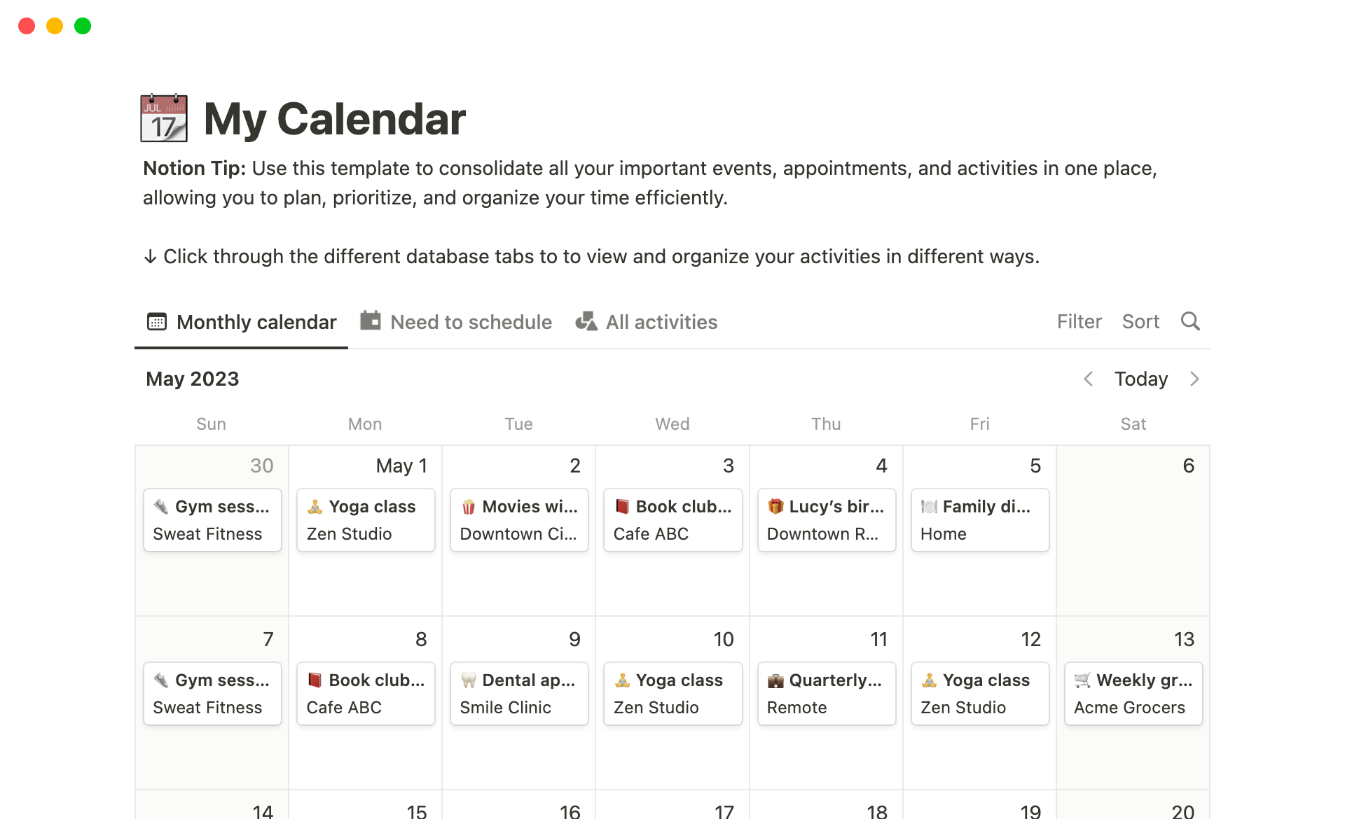 Organize your schedule, keep track of all important dates, and maintain a harmonious work-life balance.