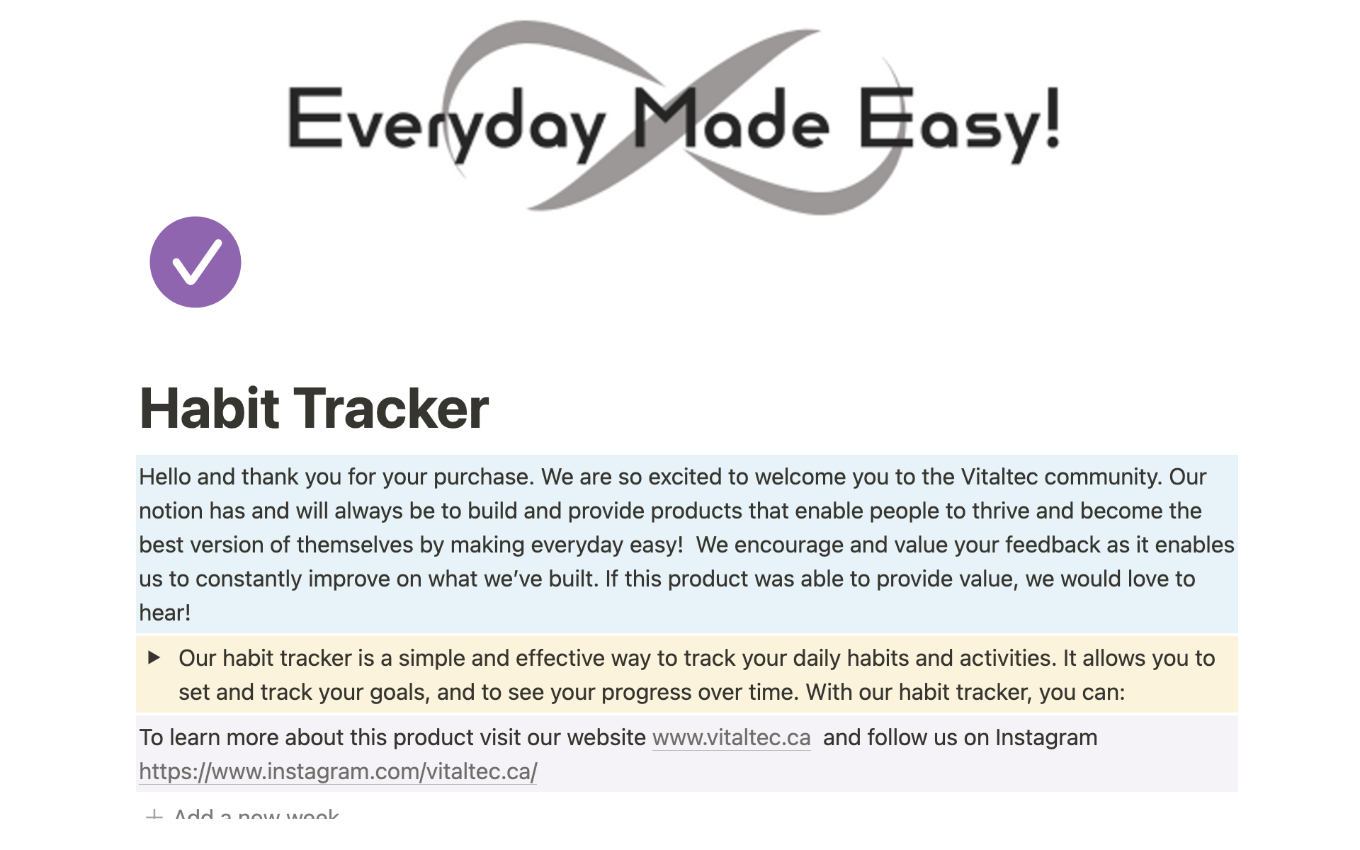 Mallin esikatselu nimelle Simple Habit Tracker