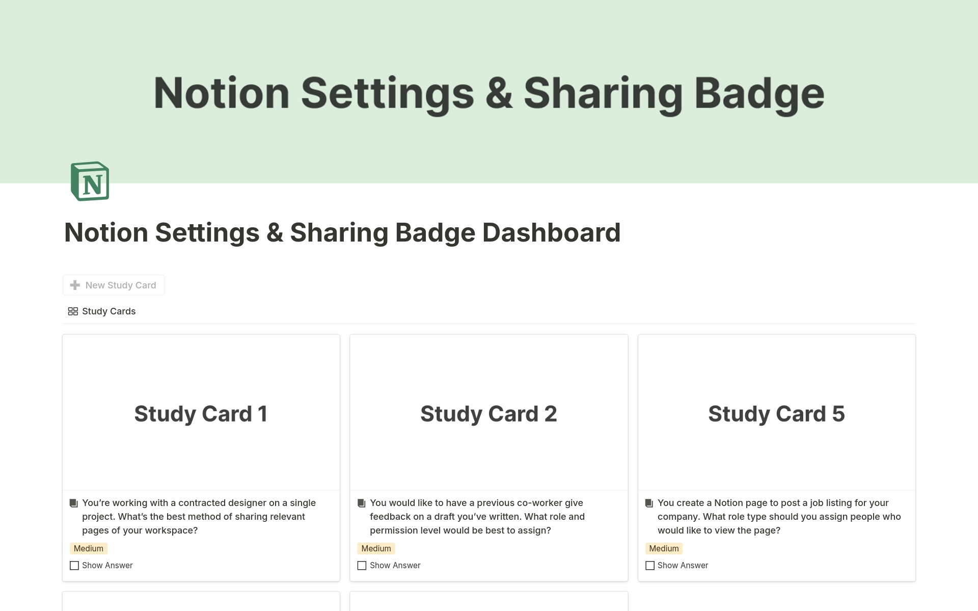 Notion Settings & Sharing Badge Study Cards

🚀 Earn Your Notion Settings & Sharing Badge with Confidence: Your Path to Mastery Starts Here 🚀