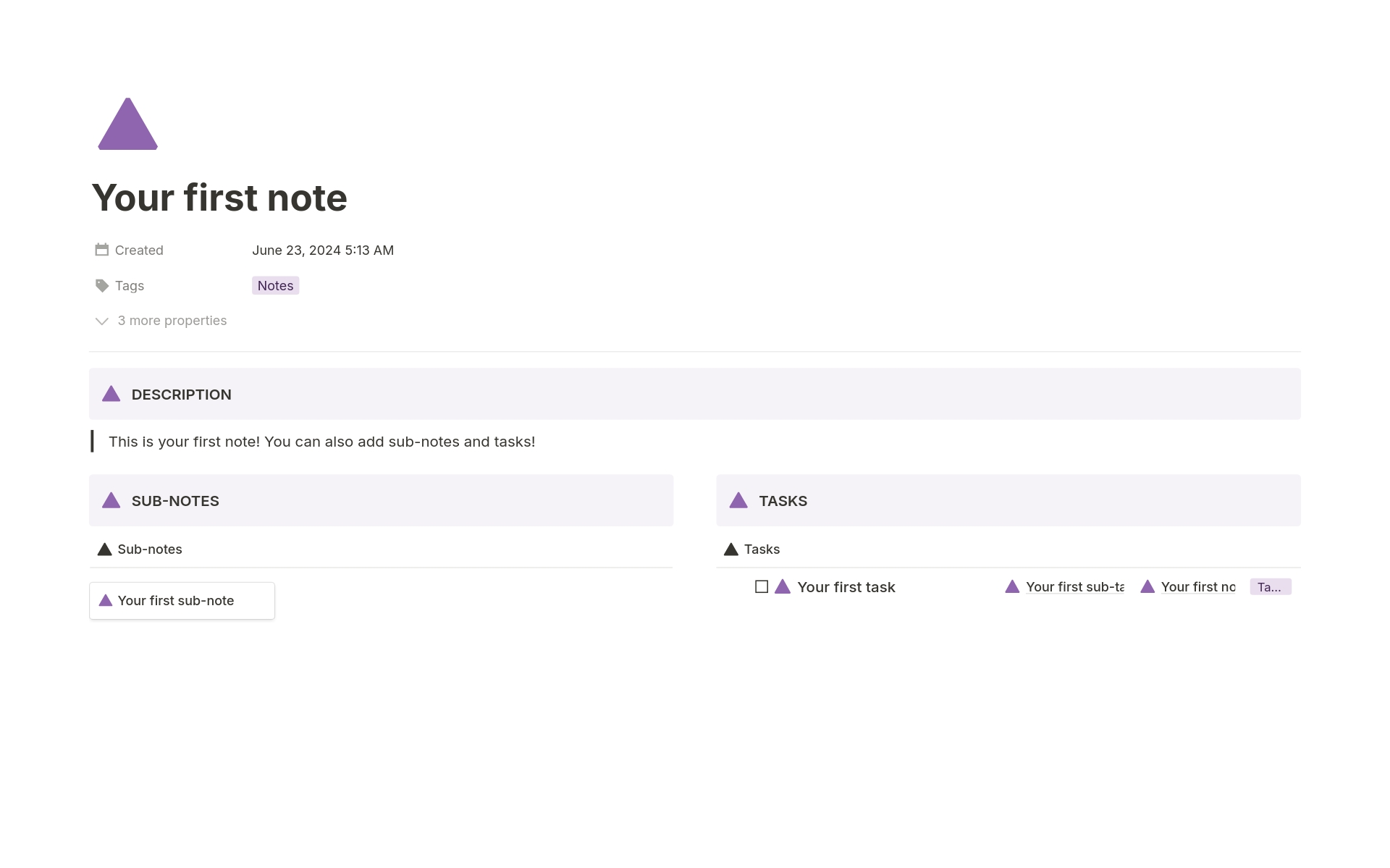 Boost your productivity with this versatile Notion template! Create and manage multiple notebooks, each housing notes and tasks. Notes can include sub-notes and tasks, while tasks can have sub-tasks and additional notes. Perfect for professionals and students.