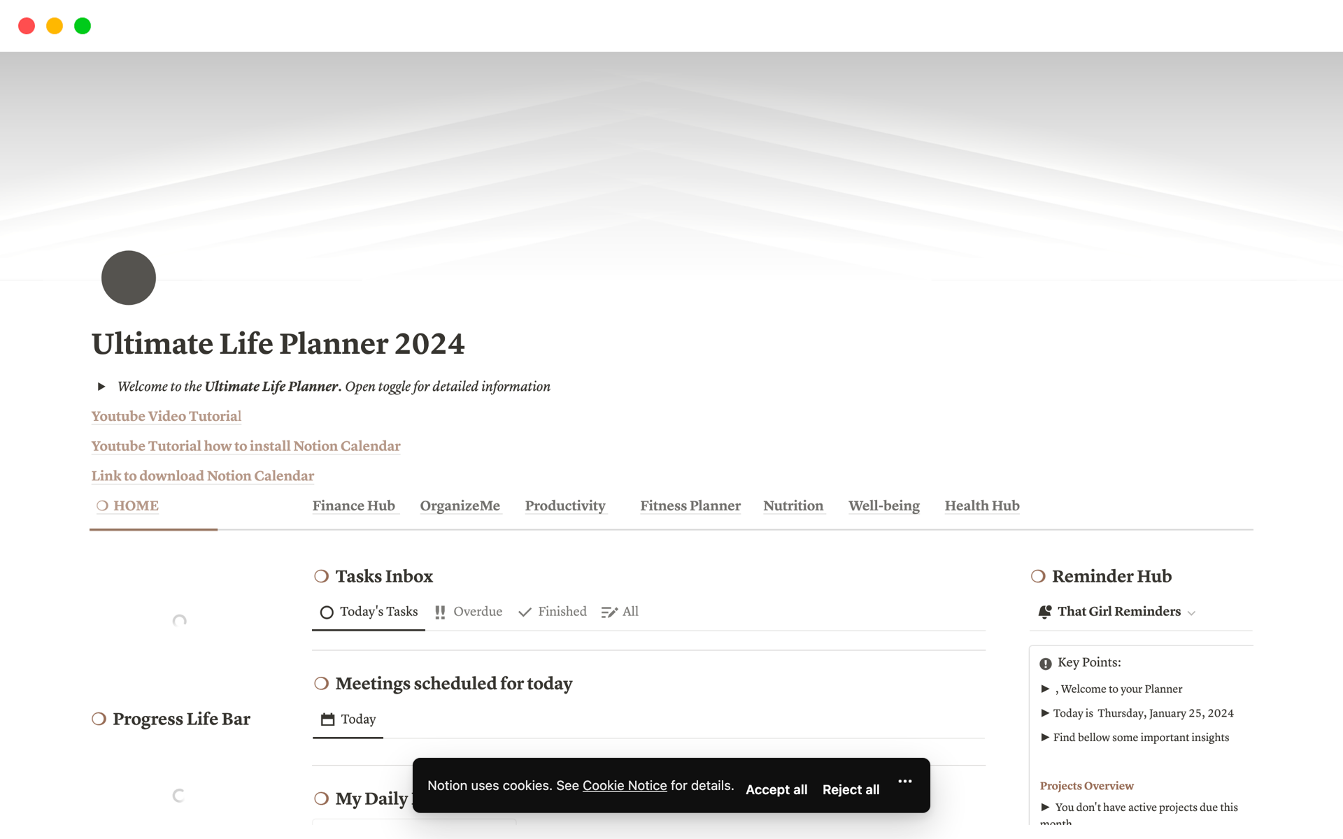 Revamp Your Life with the Ultimate Life Planner 2024 Notion Template – Always on the First Page!