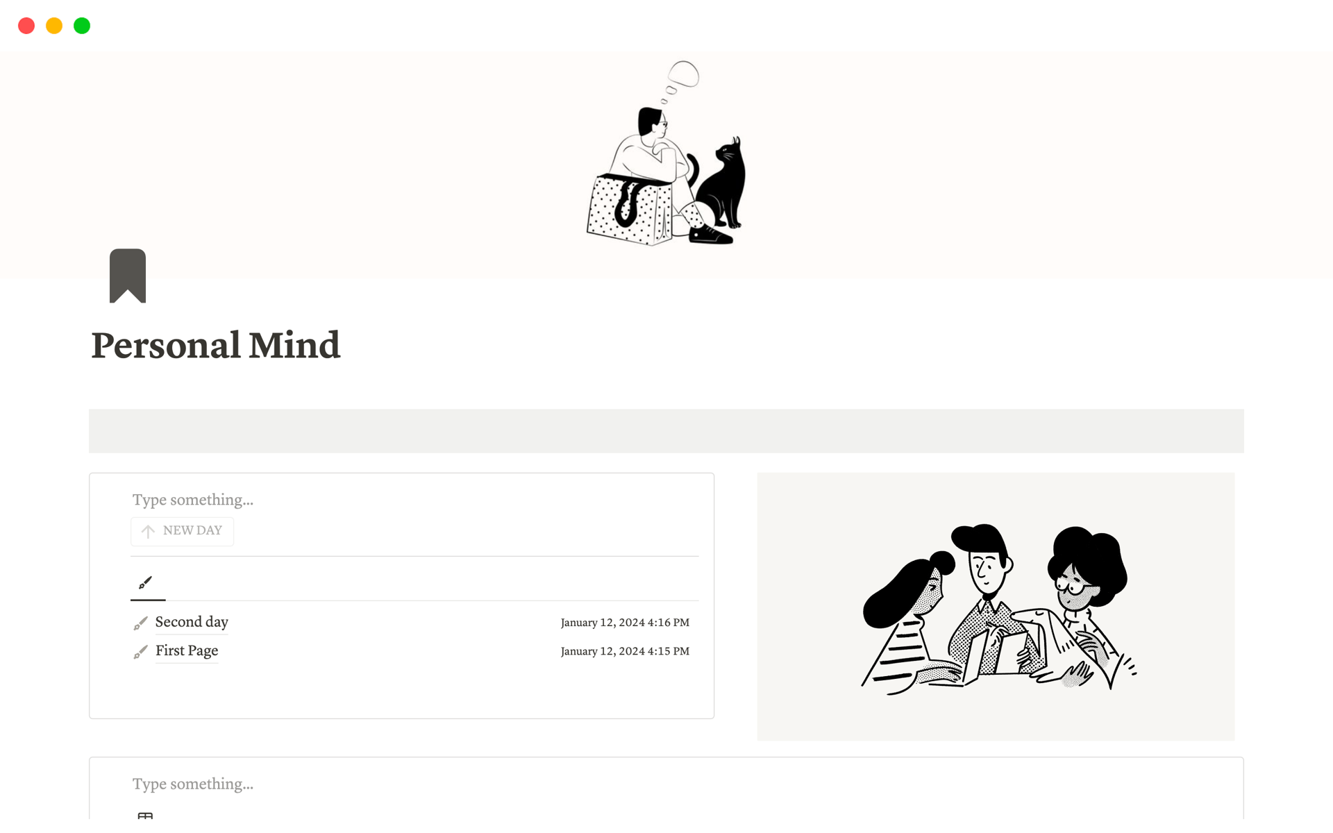 "Personal Mind" is your all-in-one Notion template for mindful journaling. Capture dreams, daily expressions, and emotions with ease. Manage challenges, plan your day, and cultivate self-awareness in a clean and intuitive interface. 