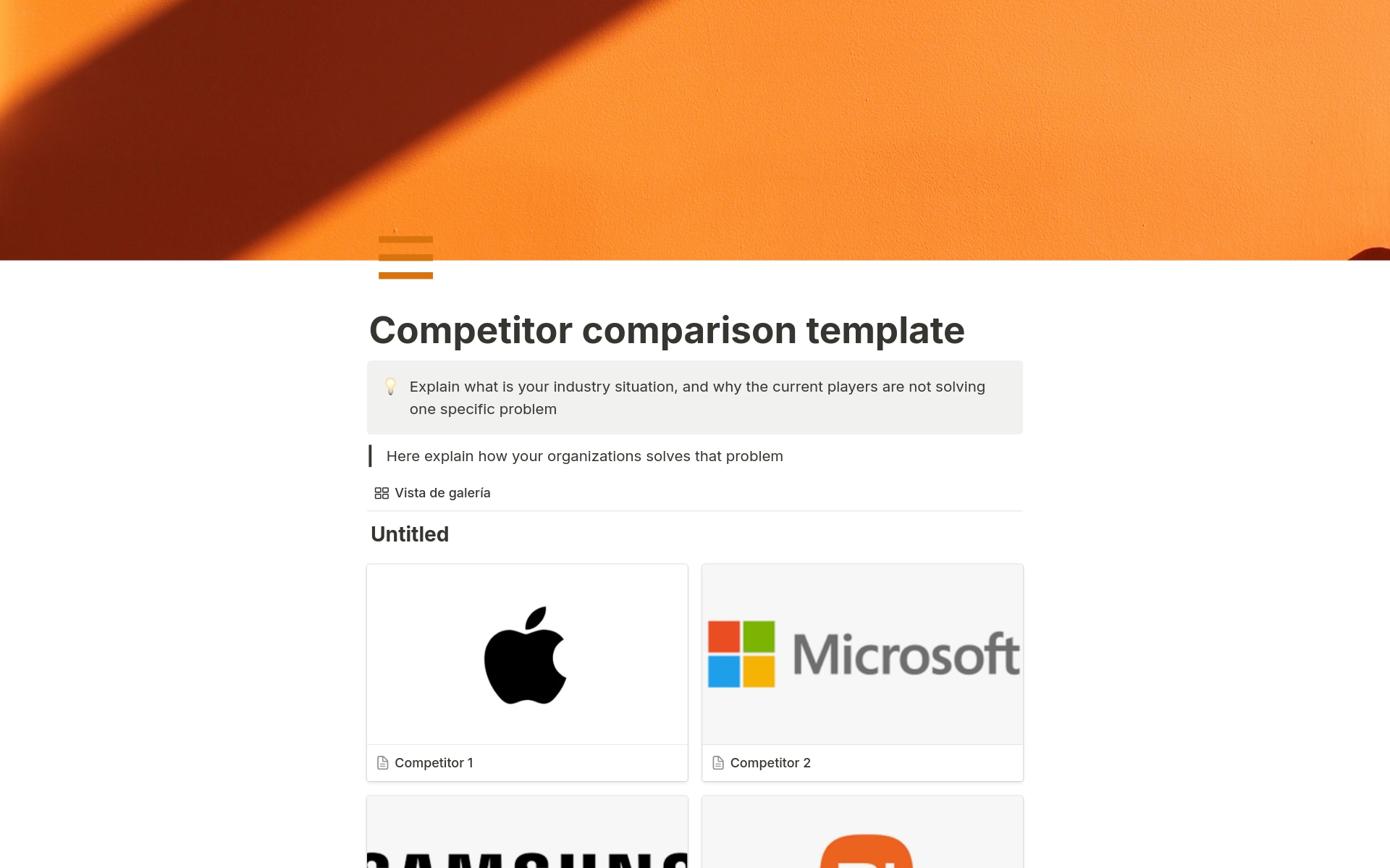 As sales teams expand, they require more resources, from competitor comparisons, to how-to guides and various use cases. Competitor comparison template allows you to improve the customer experience with product GIFs, visual tables. 