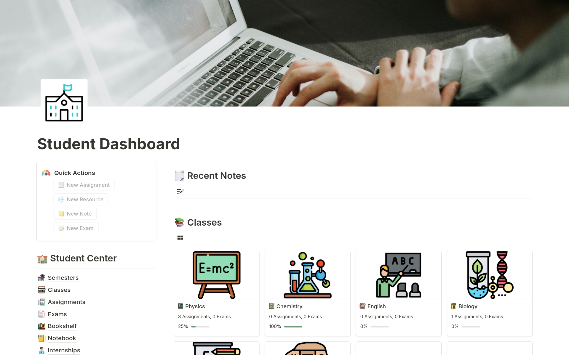 Stop juggling classes, assignments, exams, and notes. Now you can command your student life and achieve academic success easily. Introducing the Notion Student Dashboard - your personalized roadmap to academic triumph.