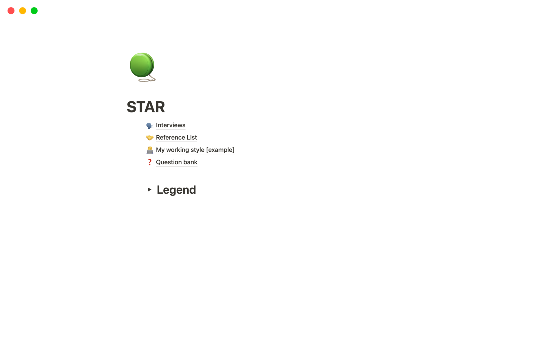 Vista previa de plantilla para STAR - the Reverse ATS