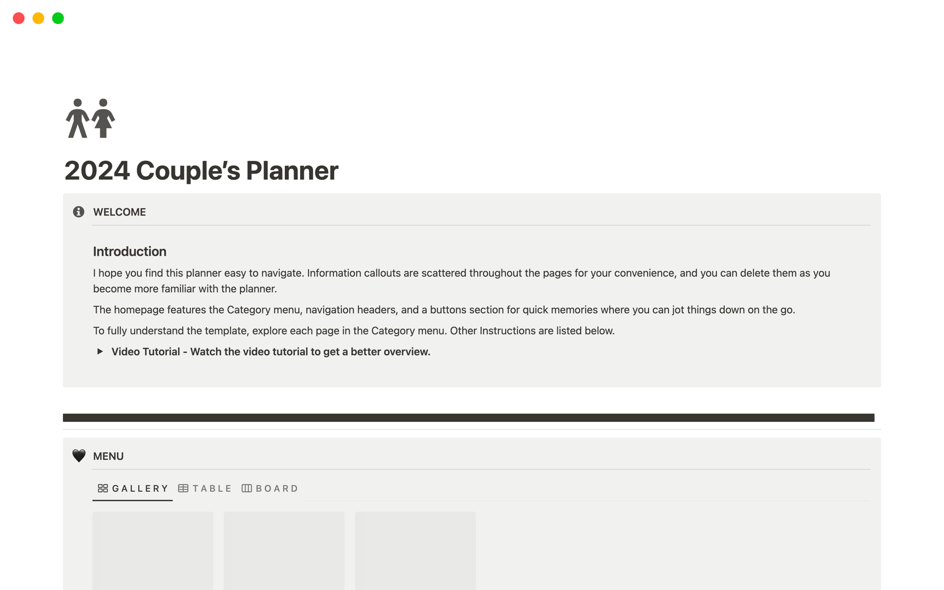 A template preview for 2024 Couple’s Planner