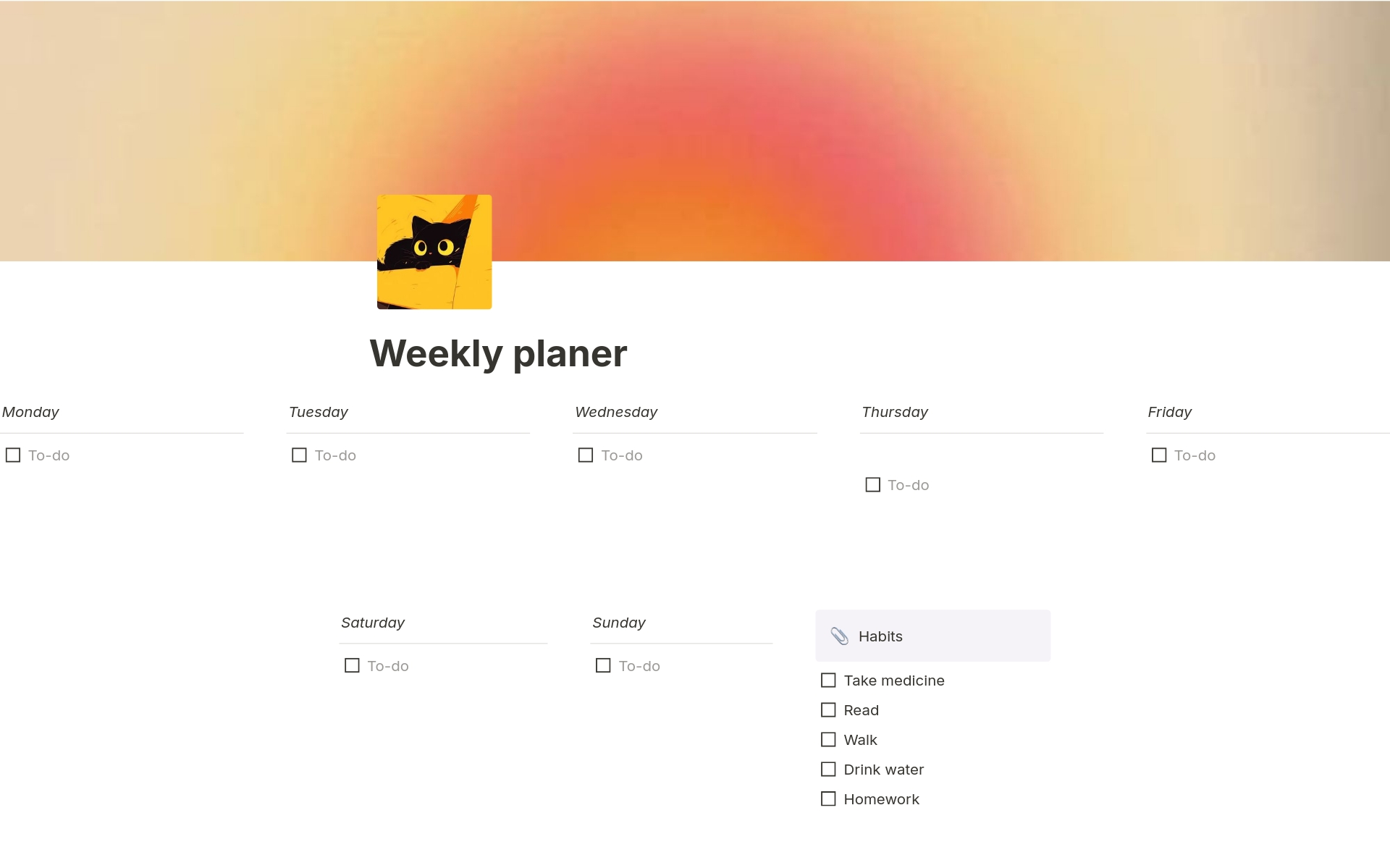 Weekly planer