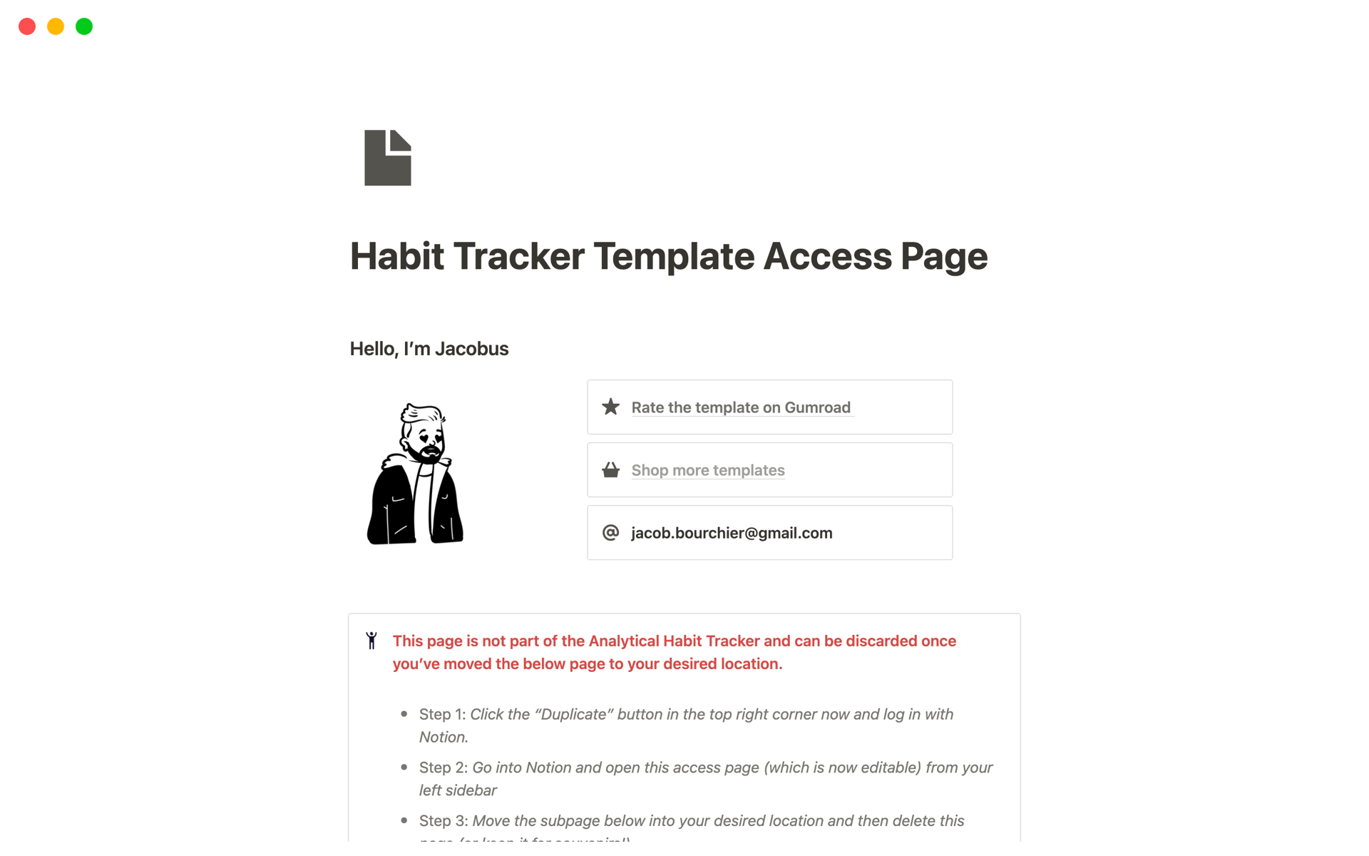 A template preview for Analytical Habit Tracker Template 