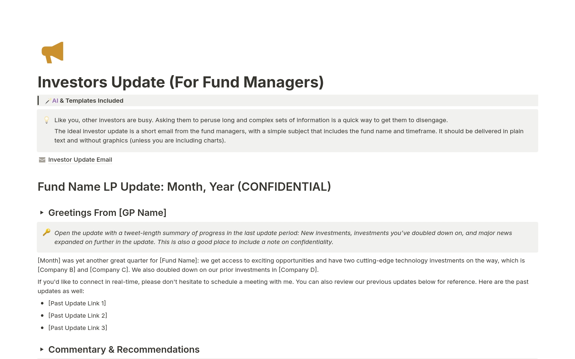 Mallin esikatselu nimelle Investors Update (For Fund Managers)
