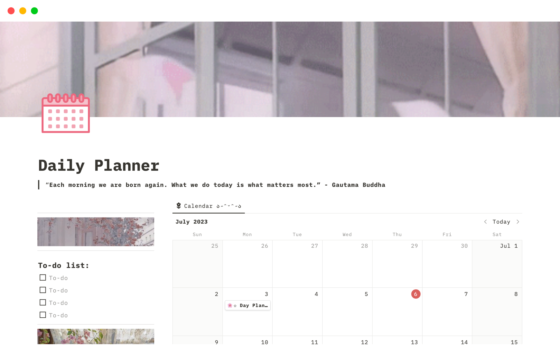 A pastel/pink themed daily planner so you can get organised.
