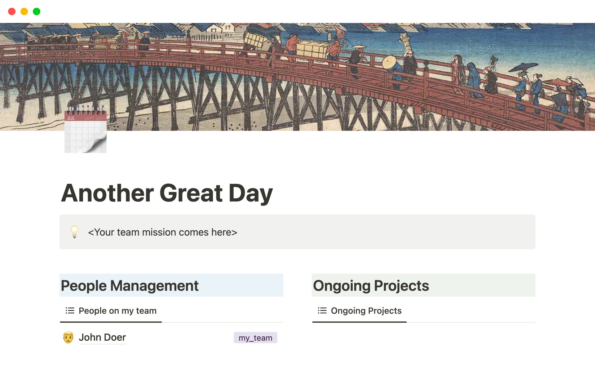This template offers a complete set of tools for people and project management.