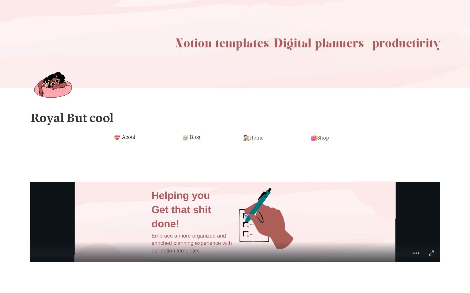 A template preview for My website/shop layout