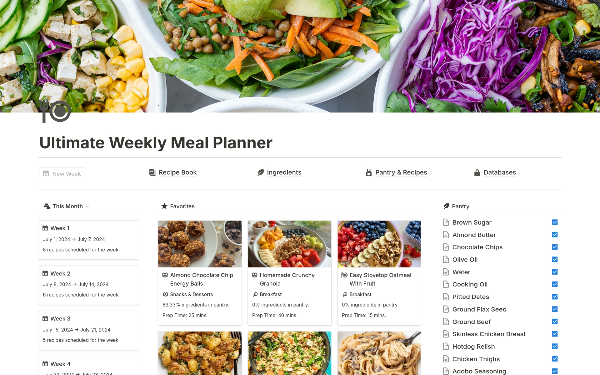 Streamline your meal planning process by organizing recipes, coordinating ingredient lists, and simplifying your shopping experience — all in one place.