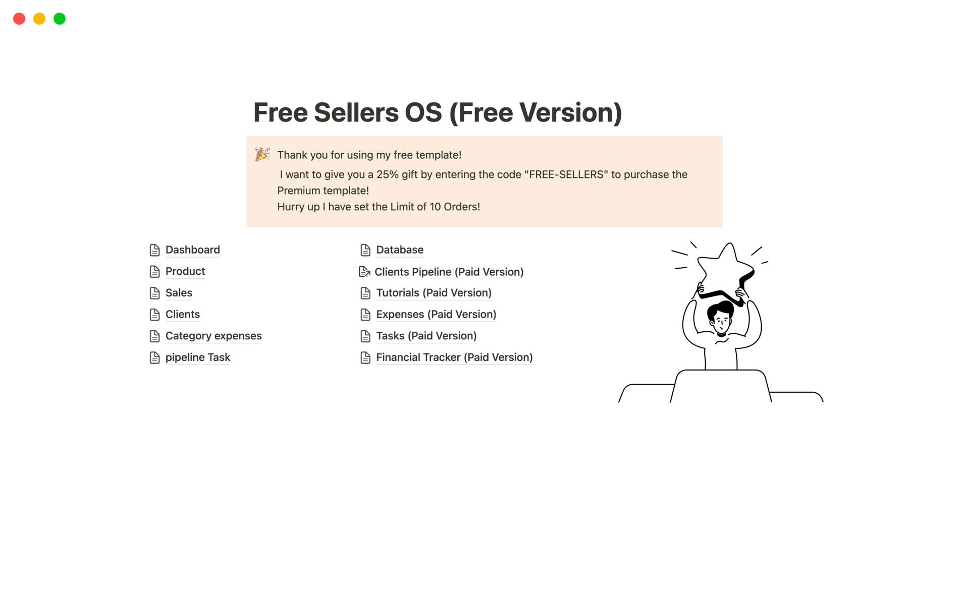 Sellers OSのテンプレートのプレビュー