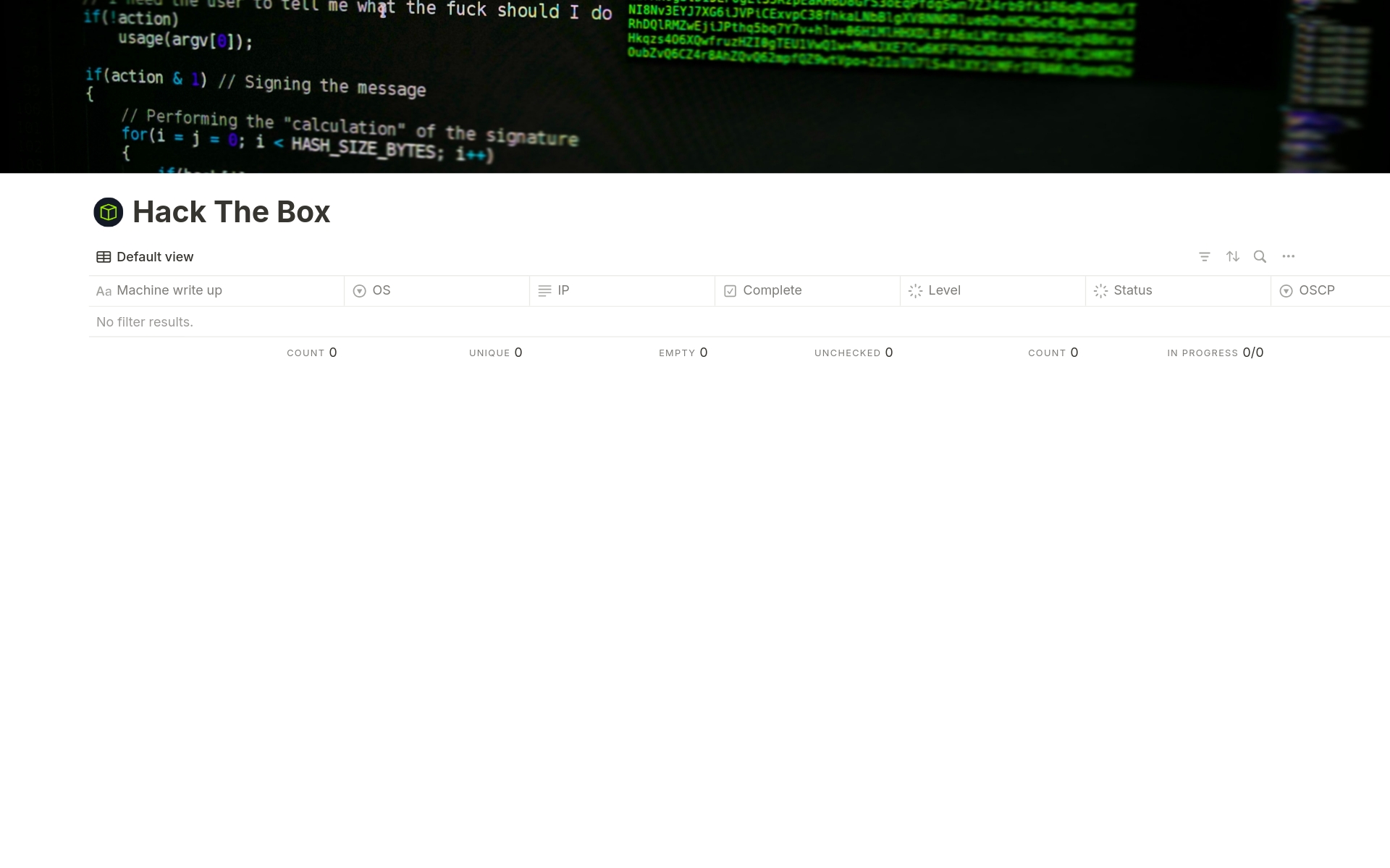 Eine Vorlagenvorschau für Hack The Box