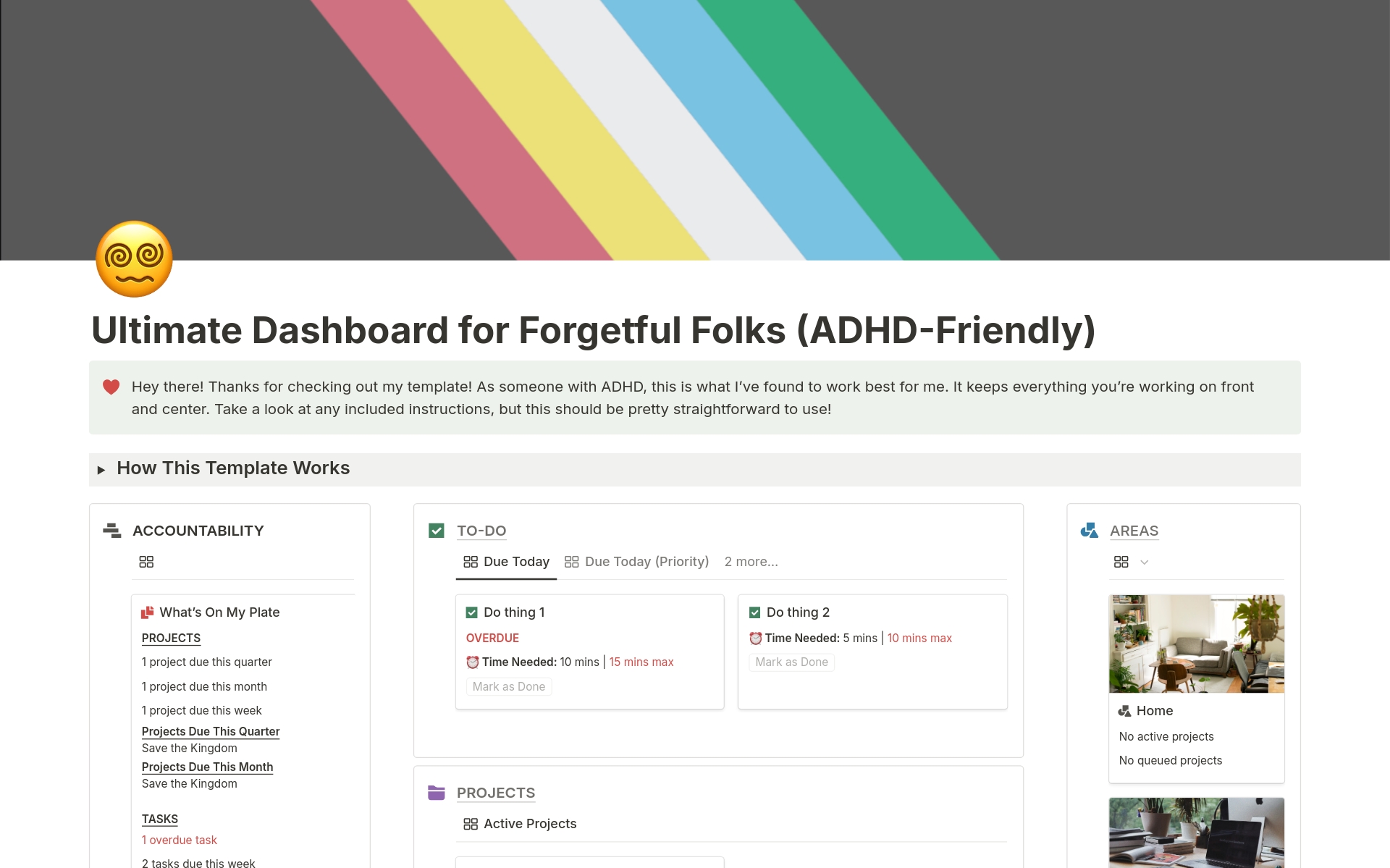 A template preview for Ultimate Dashboard for Forgetful Folks