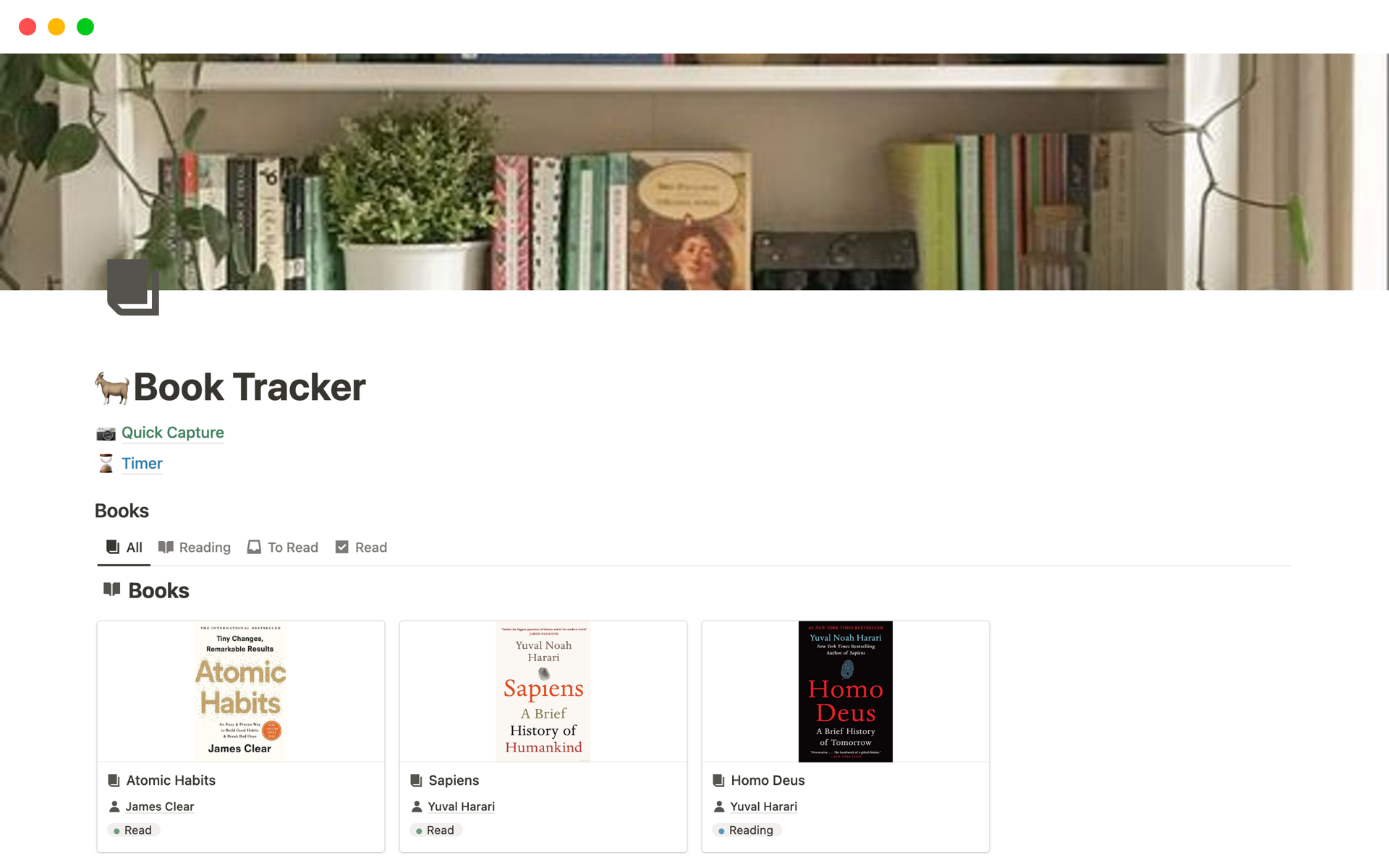 The best book tracker on notion for free.