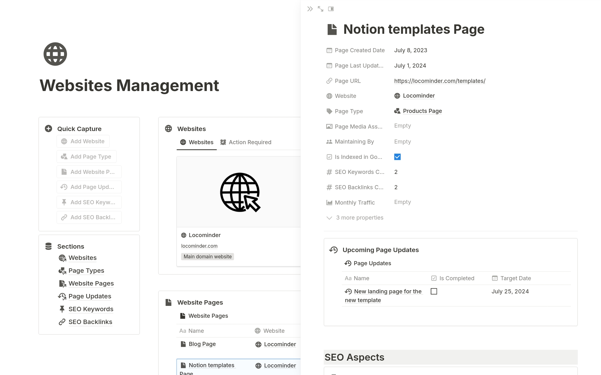 Maintain Your Website Easily with the Notion template
