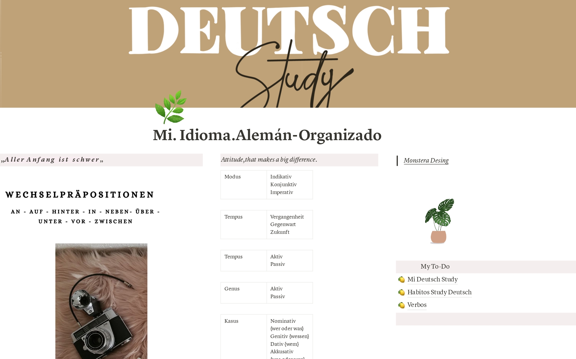 A template preview for Study Deutsch. Alemán Organizado