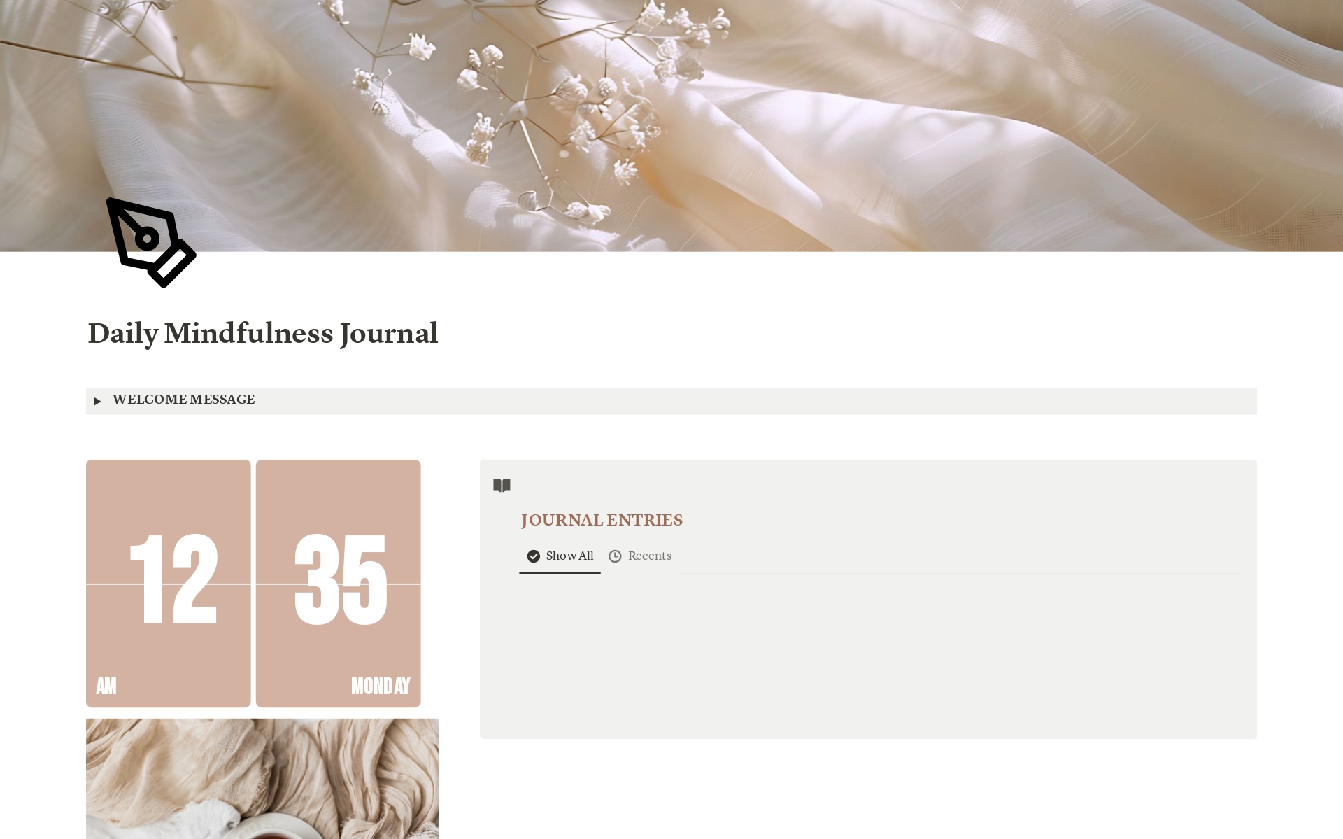 A template preview for Daily Mindfulness Journal