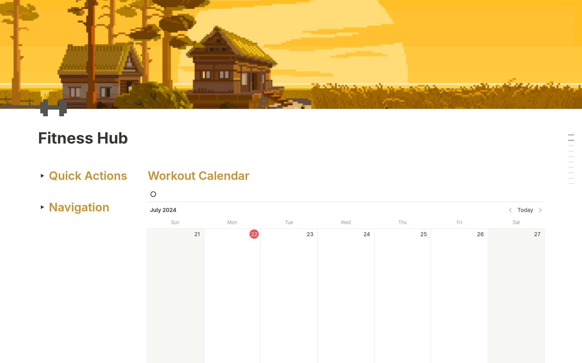 A template preview for Fitness Hub