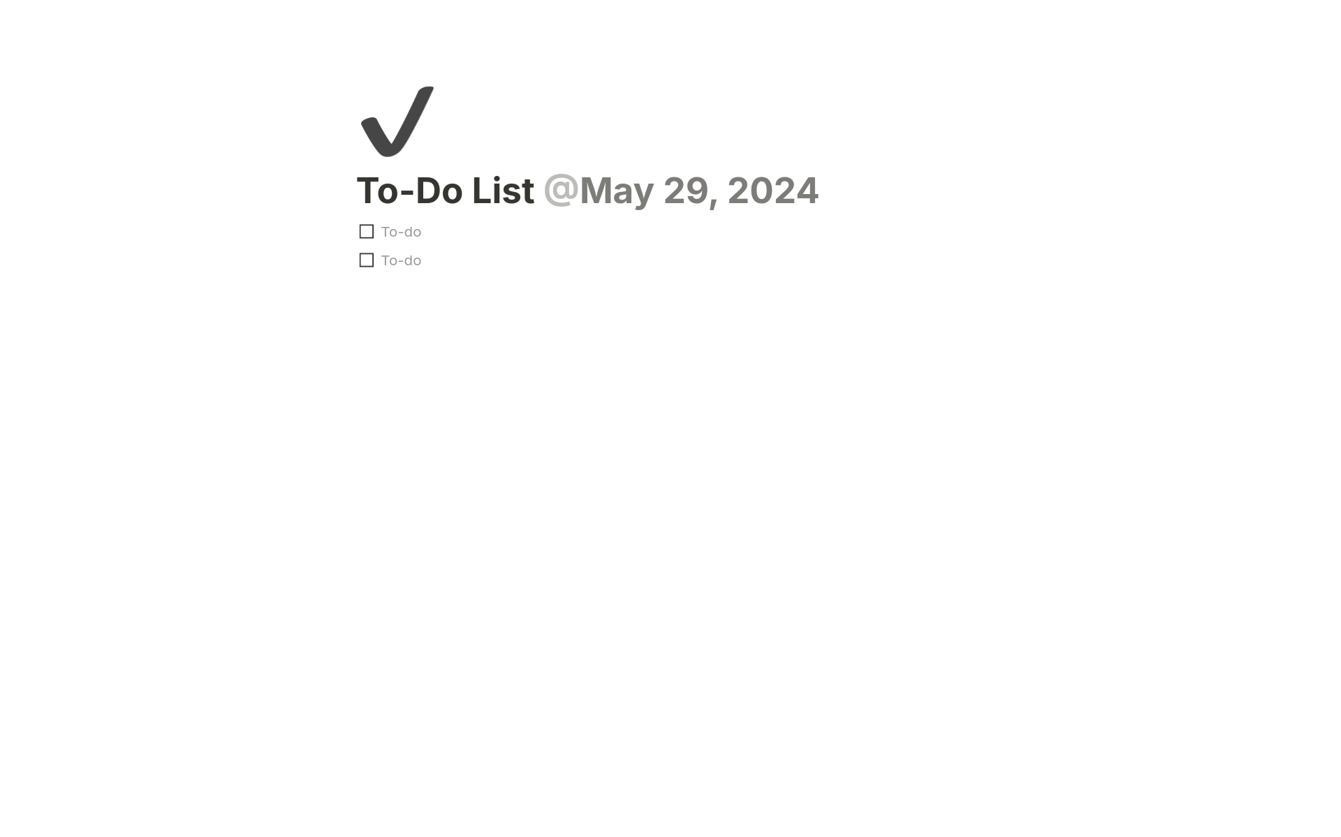 A template preview for Simple To-do List