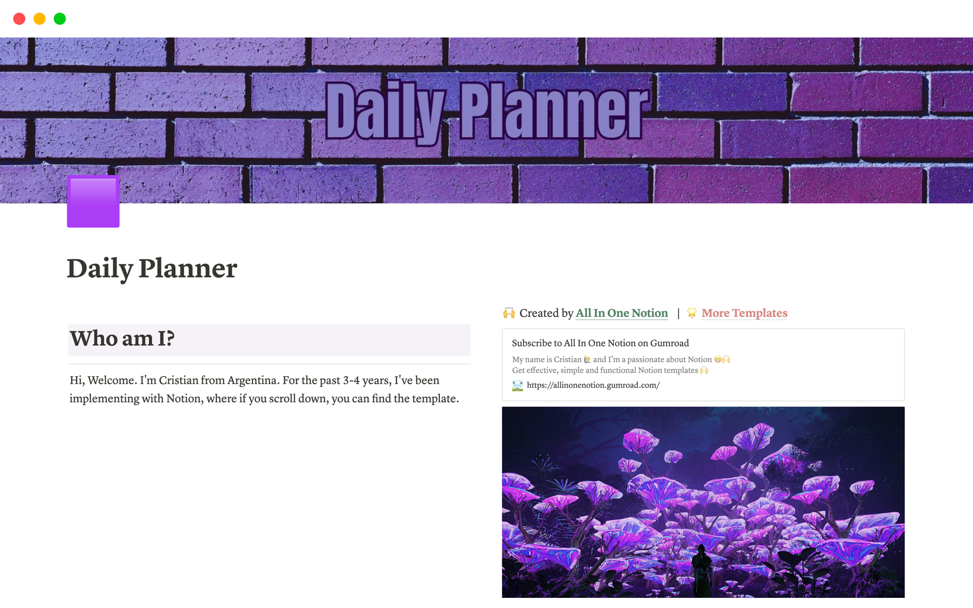 Vista previa de plantilla para Daily Planner