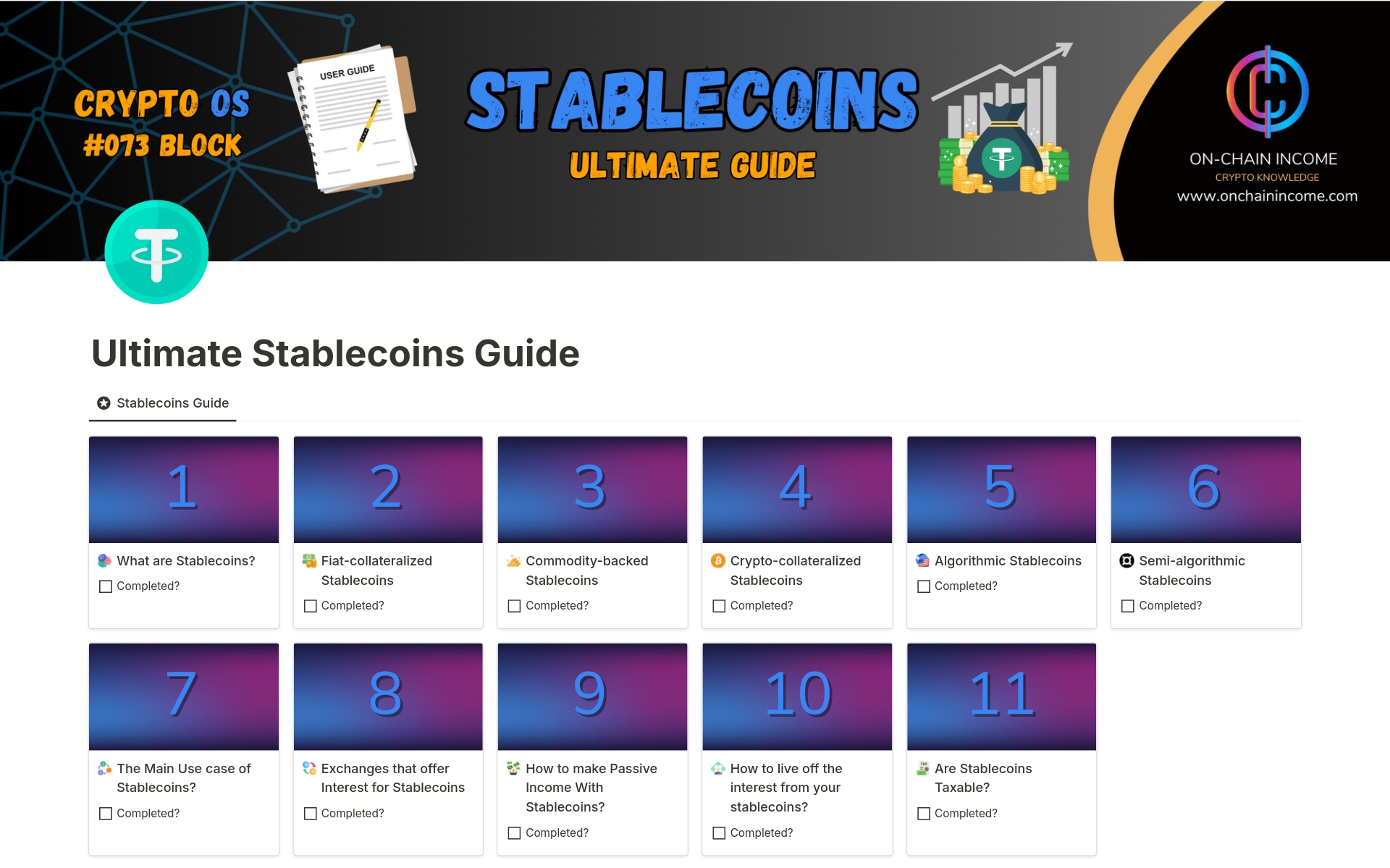 A template preview for Ultimate Stablecoins Guide
