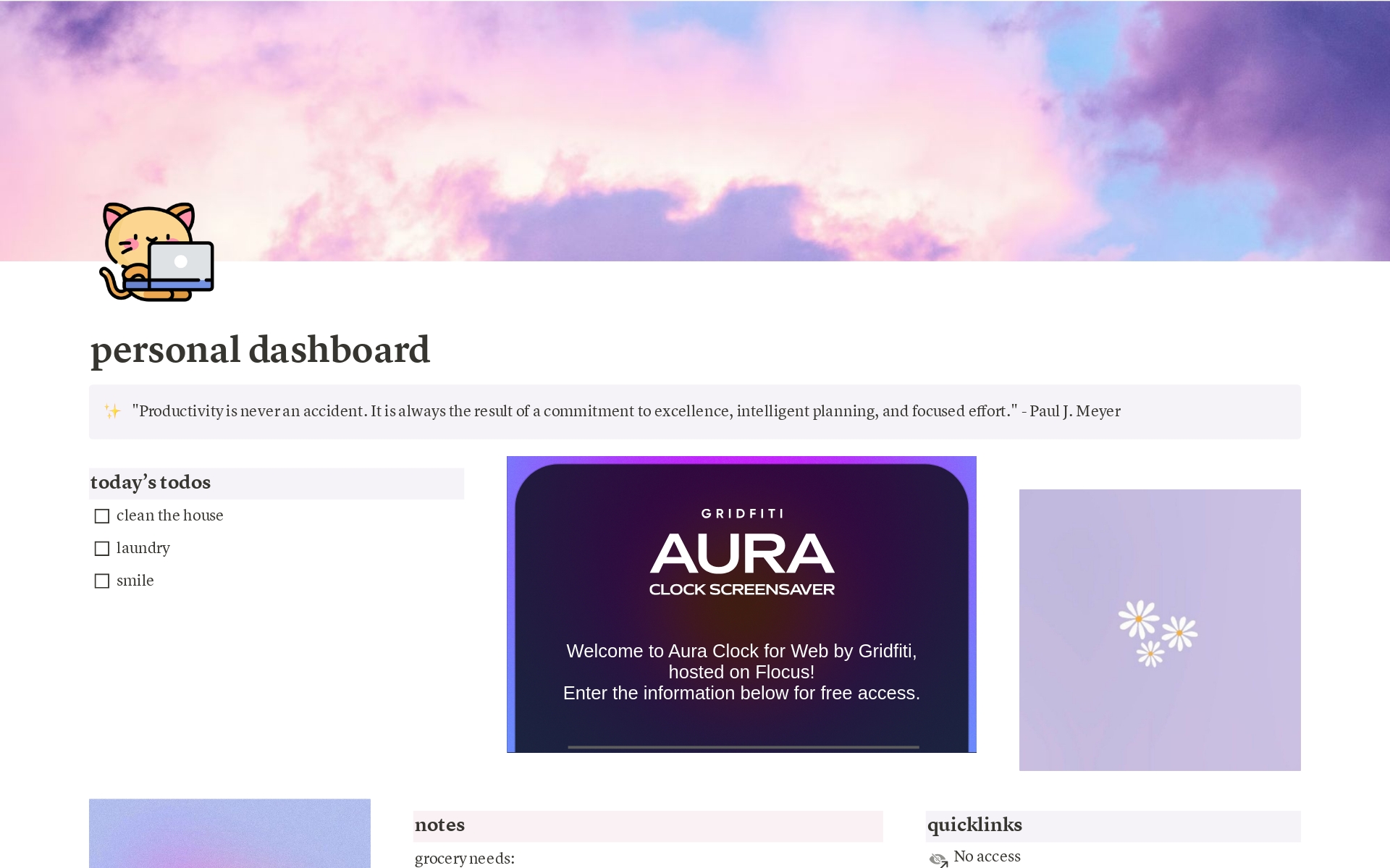 a minimalistic purple dashboard template