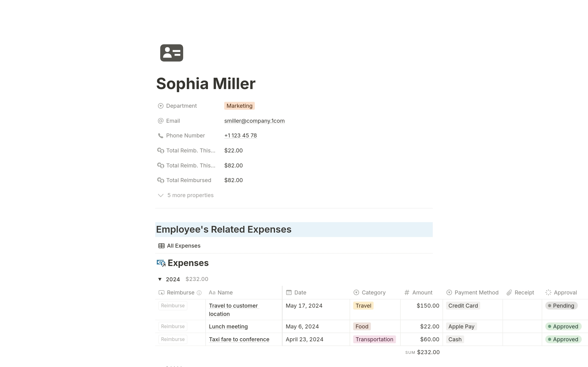 Manage employee expenses and reimbursements effortlessly with this comprehensive Notion template. Designed for businesses of all sizes, this template streamlines the expense tracking and reimbursement process, ensuring accuracy and efficiency.