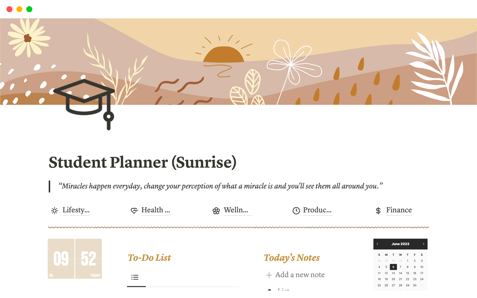 A template preview for The Ultimate Student Planner