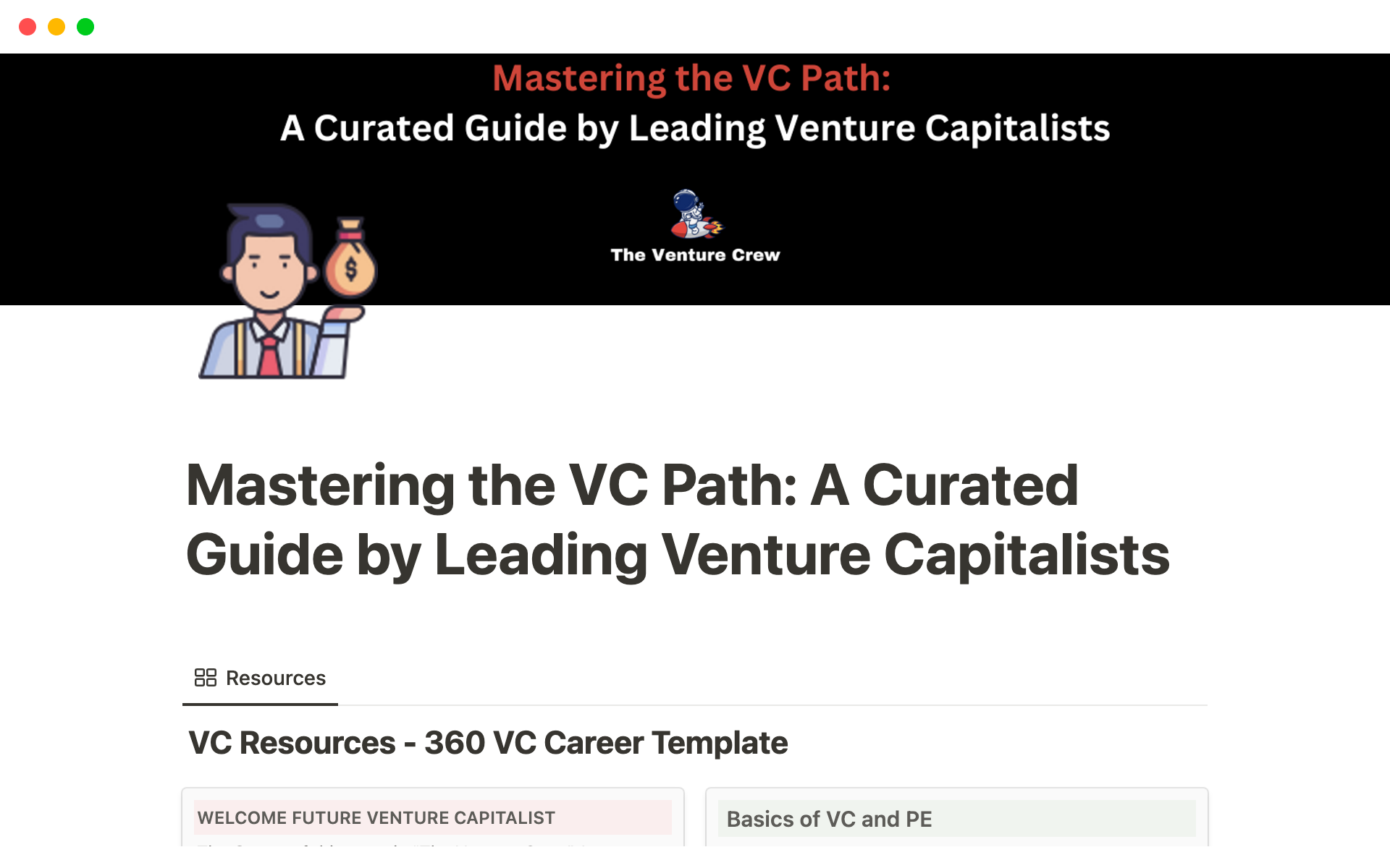 En förhandsgranskning av mallen för Mastering the VC Path: A Curated Guide by Leading Venture Capitalists